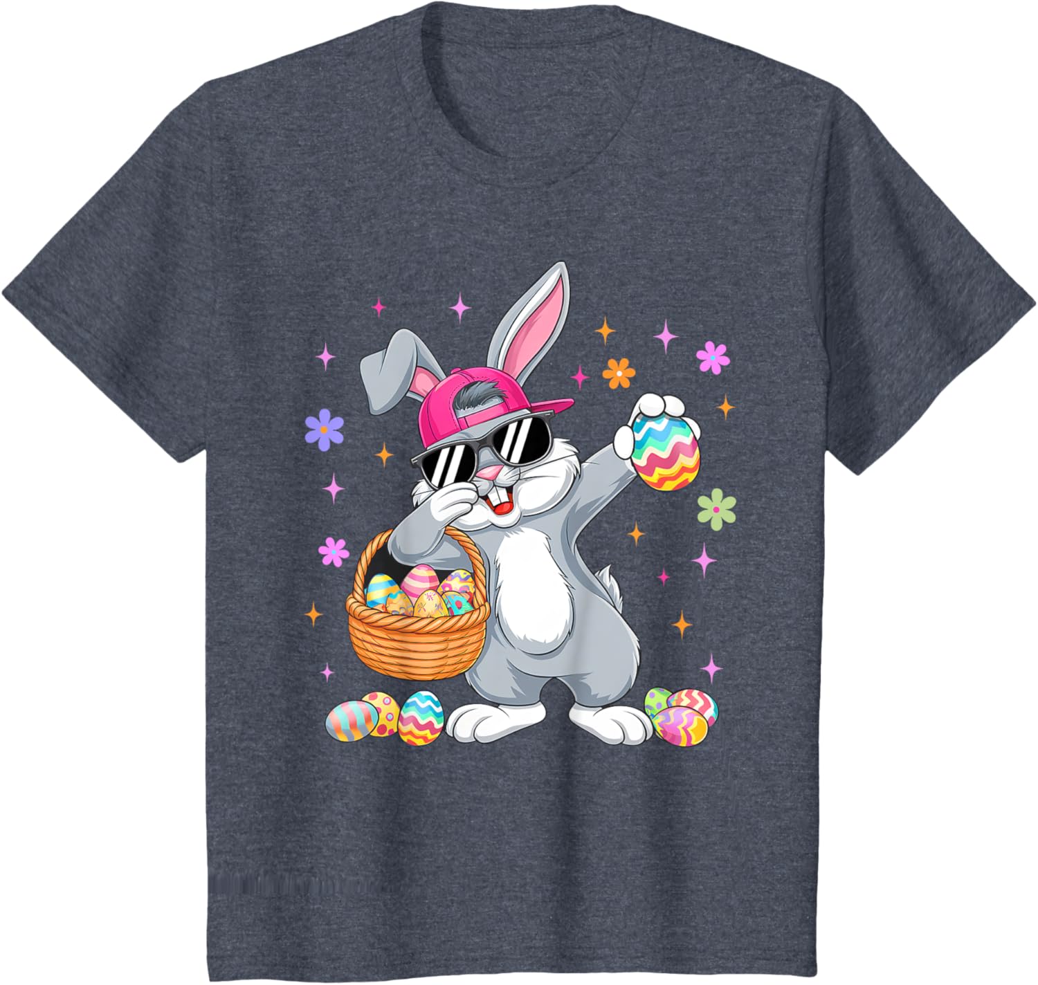 Funny Dabbing Bunny Eggs Happy Easter Boy Girl Men Women T-Shirt