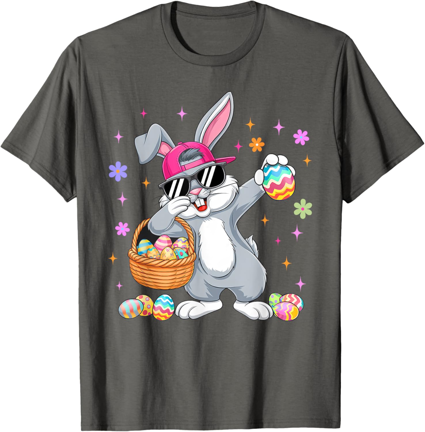 Funny Dabbing Bunny Eggs Happy Easter Boy Girl Men Women T-Shirt