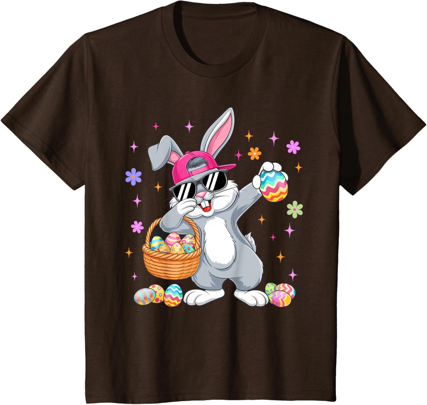 Funny Dabbing Bunny Eggs Happy Easter Boy Girl Men Women T-Shirt