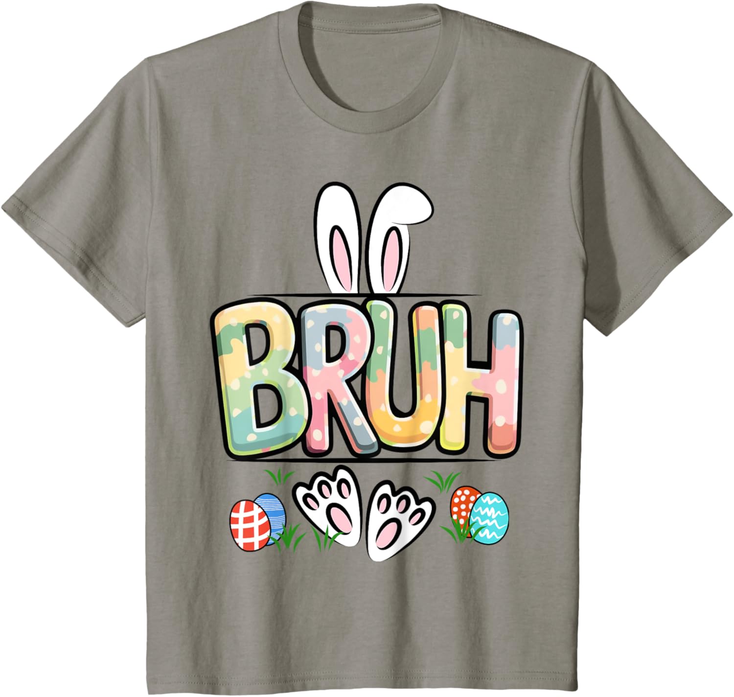 Funny Easter Bruh Meme Happy Easter Day Bunny Eggs Boy Girl T-Shirt