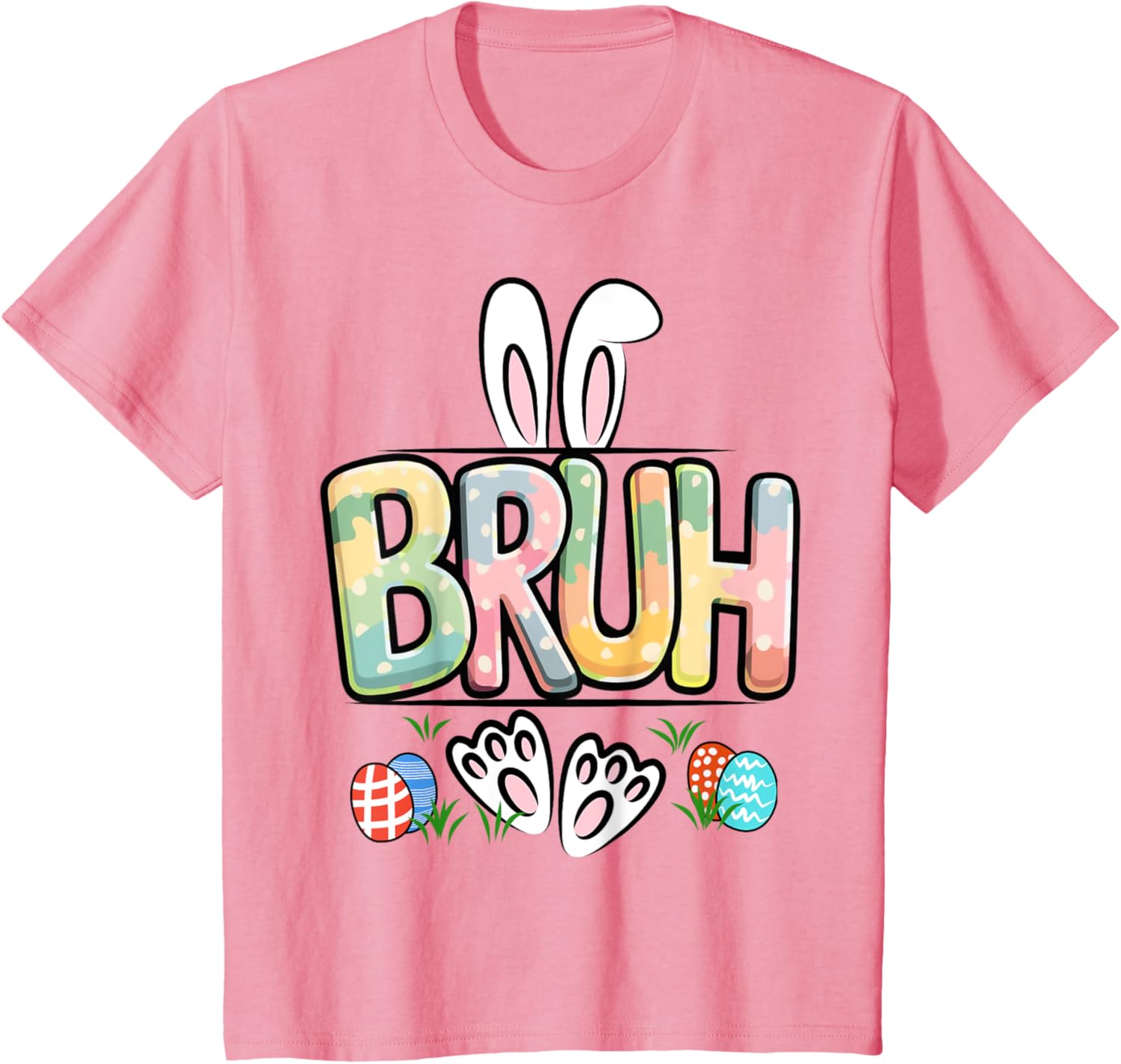 Funny Easter Bruh Meme Happy Easter Day Bunny Eggs Boy Girl T-Shirt