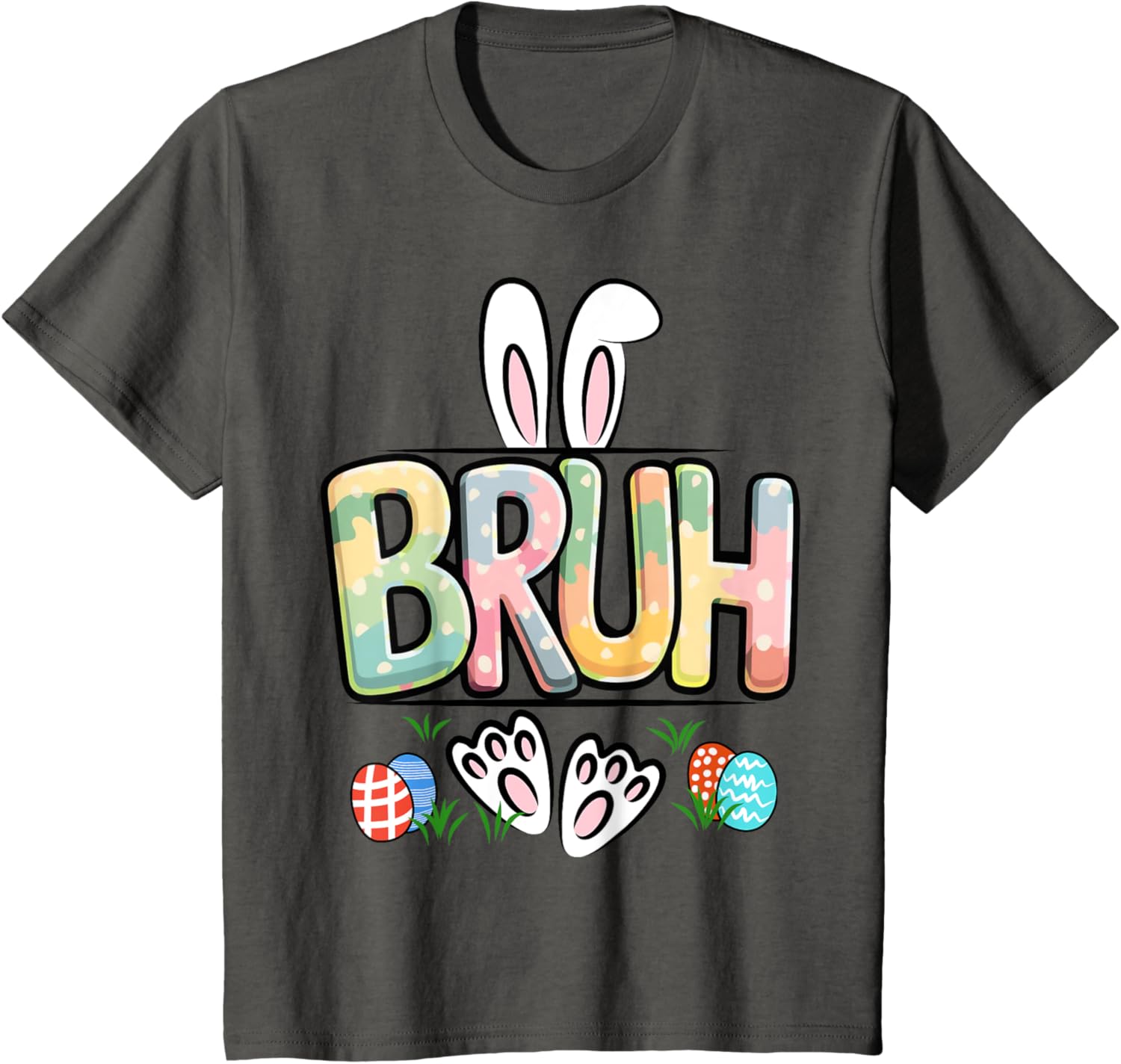 Funny Easter Bruh Meme Happy Easter Day Bunny Eggs Boy Girl T-Shirt