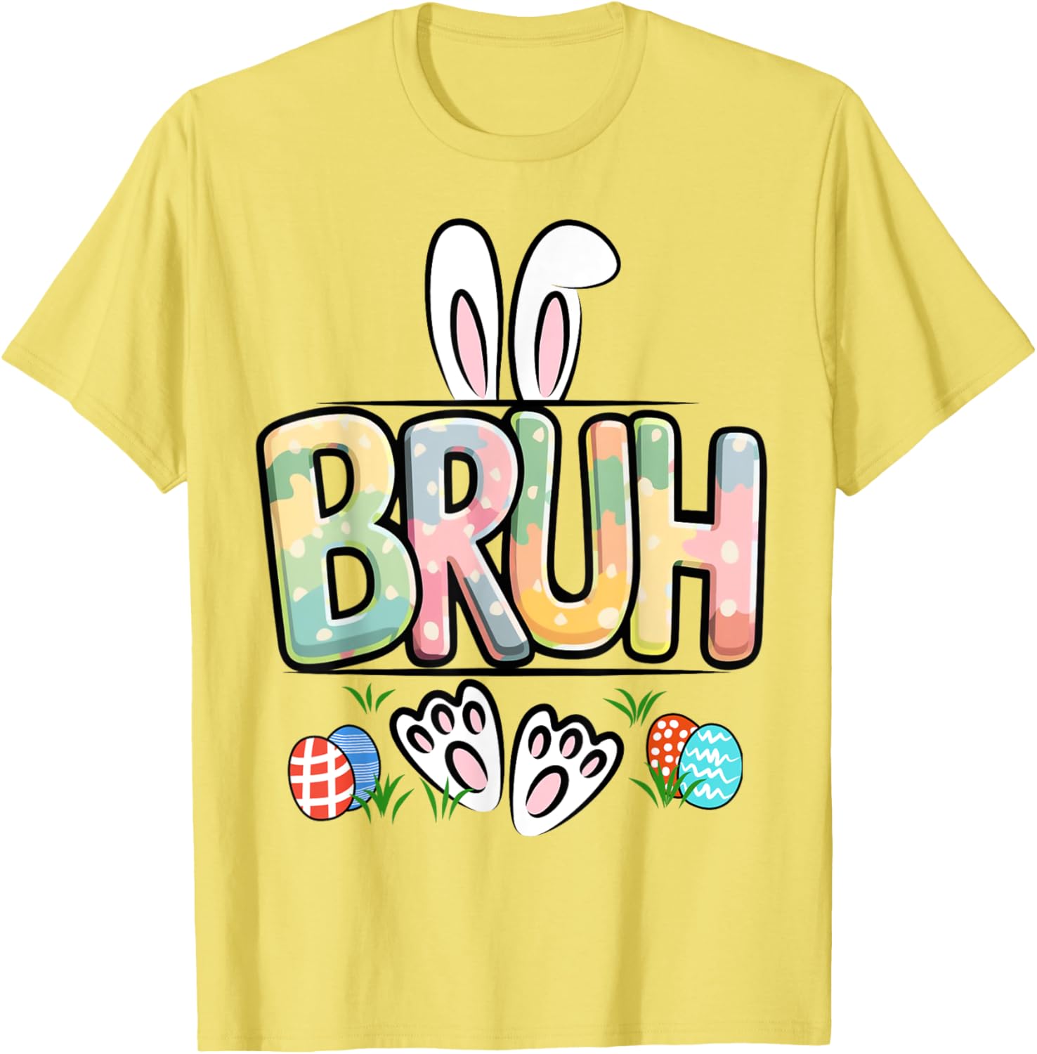 Funny Easter Bruh Meme Happy Easter Day Bunny Eggs Boy Girl T-Shirt