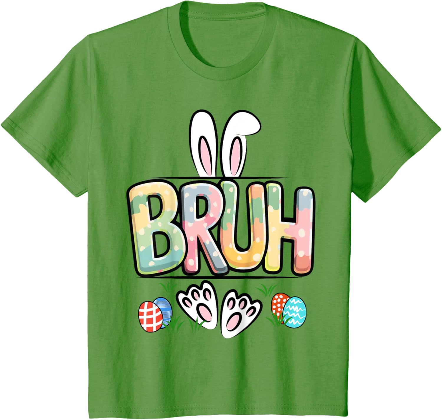 Funny Easter Bruh Meme Happy Easter Day Bunny Eggs Boy Girl T-Shirt