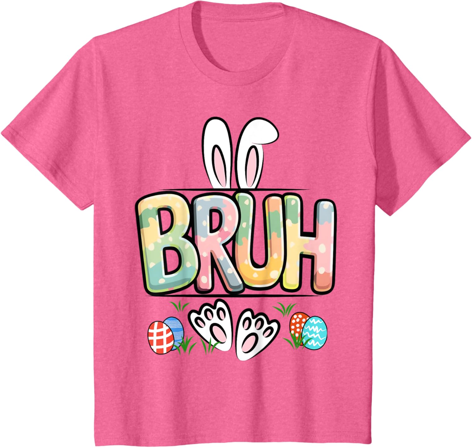 Funny Easter Bruh Meme Happy Easter Day Bunny Eggs Boy Girl T-Shirt