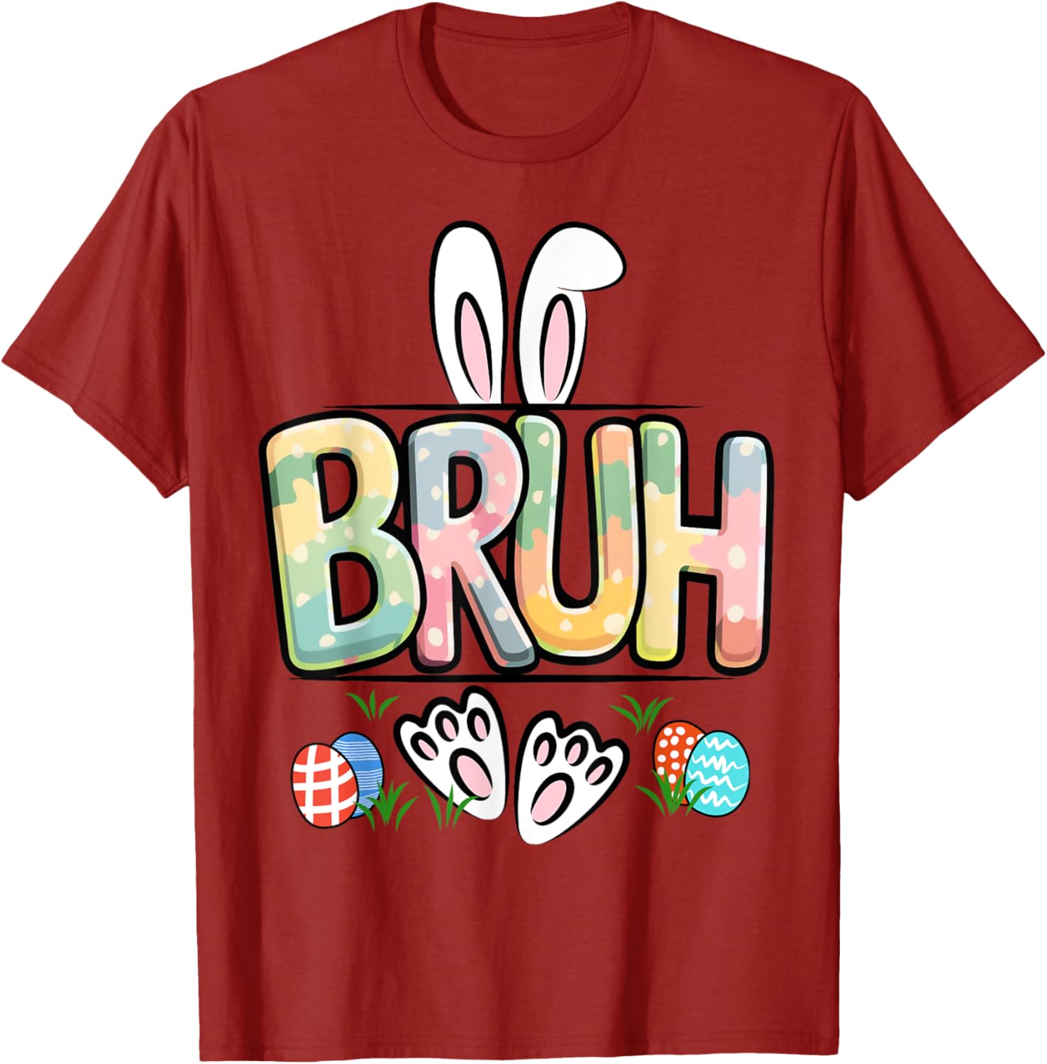 Funny Easter Bruh Meme Happy Easter Day Bunny Eggs Boy Girl T-Shirt