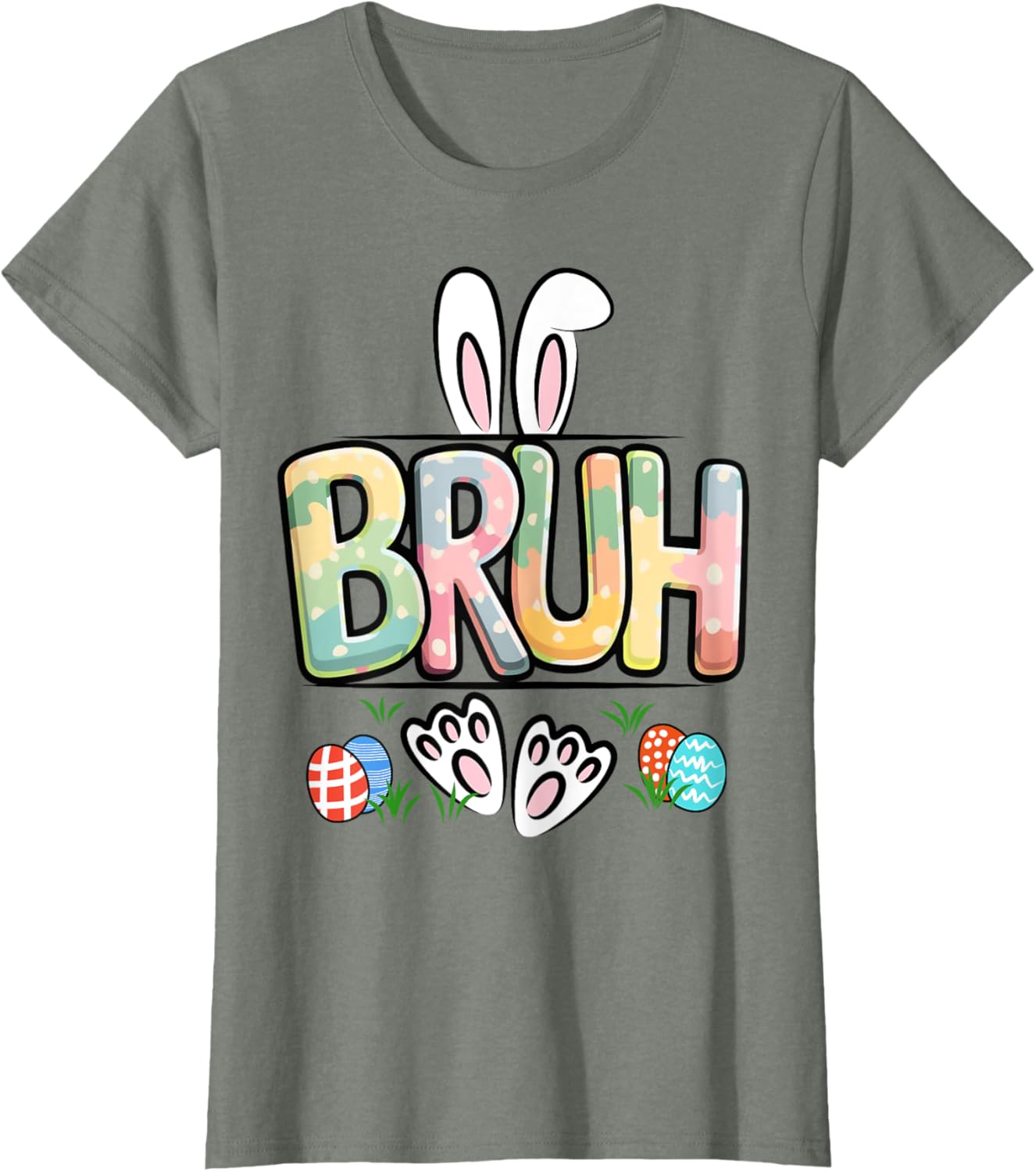 Funny Easter Bruh Meme Happy Easter Day Bunny Eggs Boy Girl T-Shirt