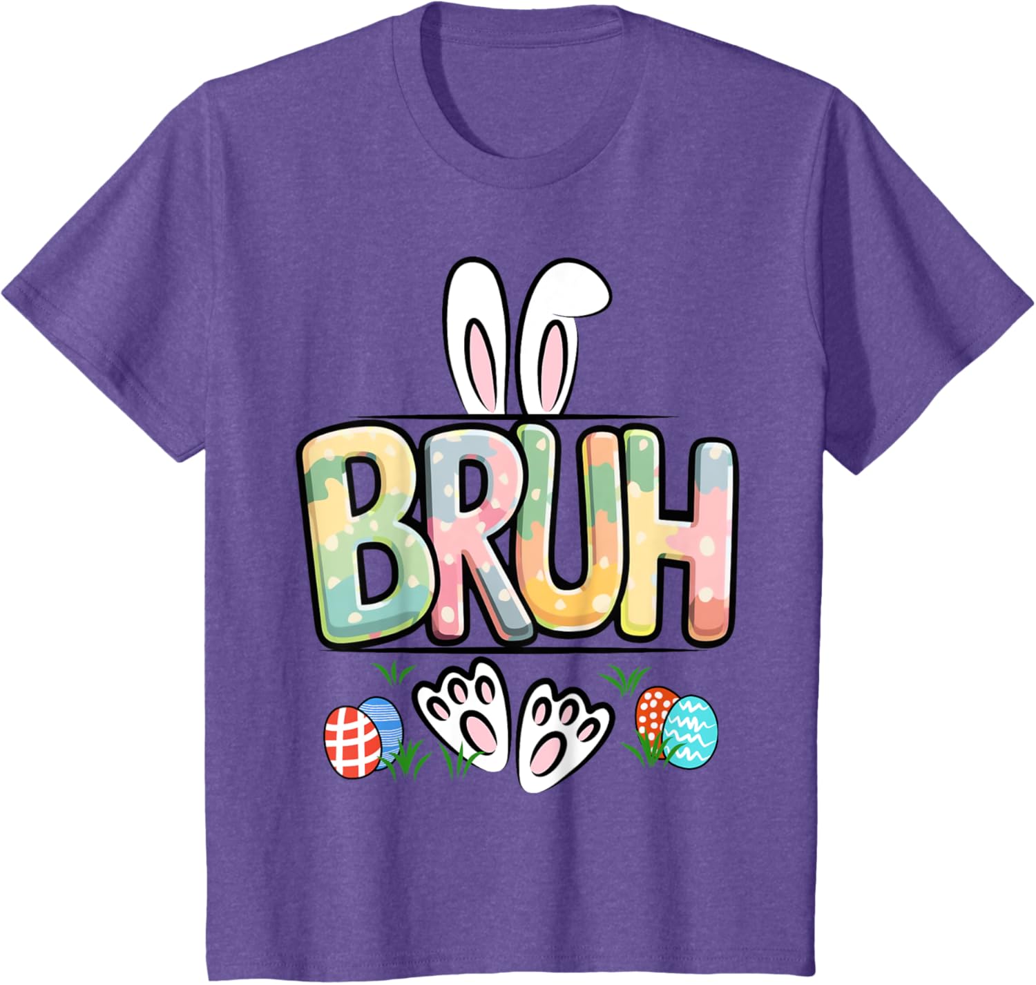 Funny Easter Bruh Meme Happy Easter Day Bunny Eggs Boy Girl T-Shirt