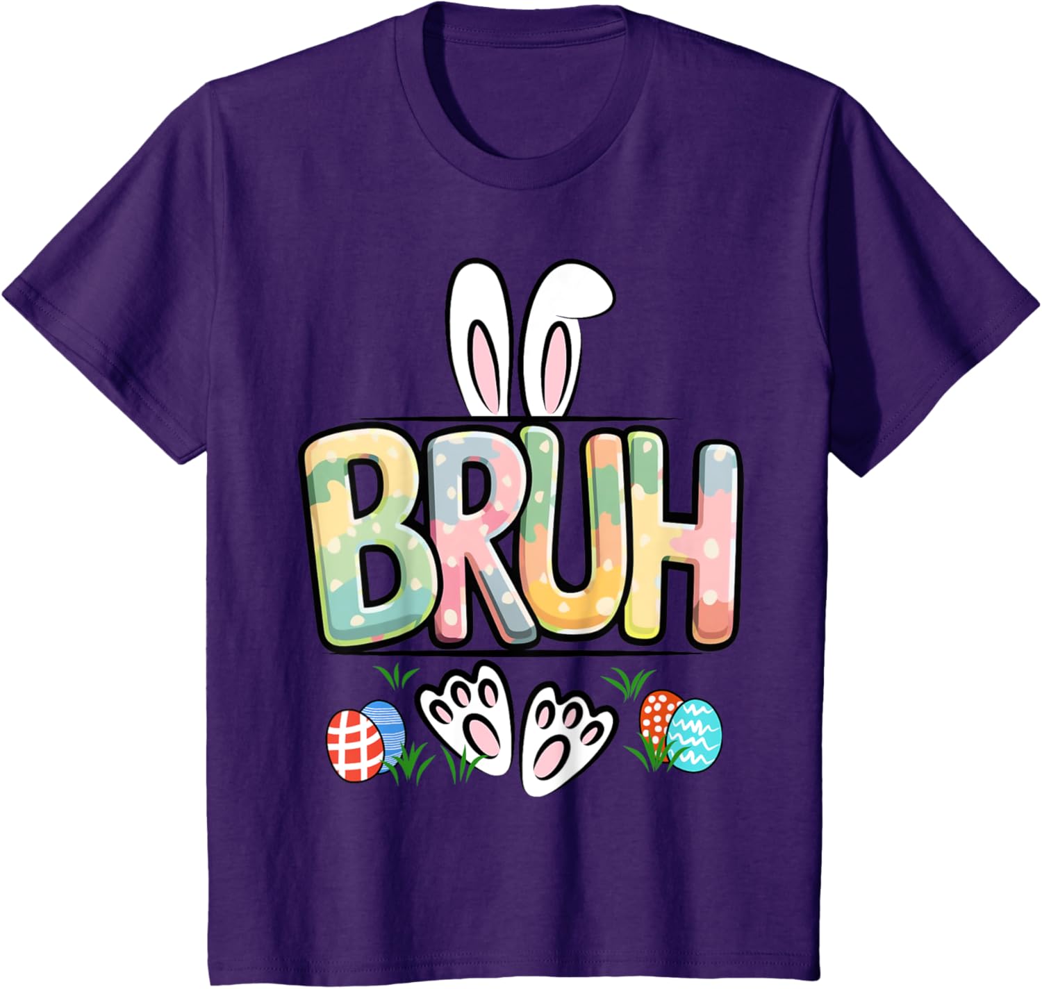 Funny Easter Bruh Meme Happy Easter Day Bunny Eggs Boy Girl T-Shirt