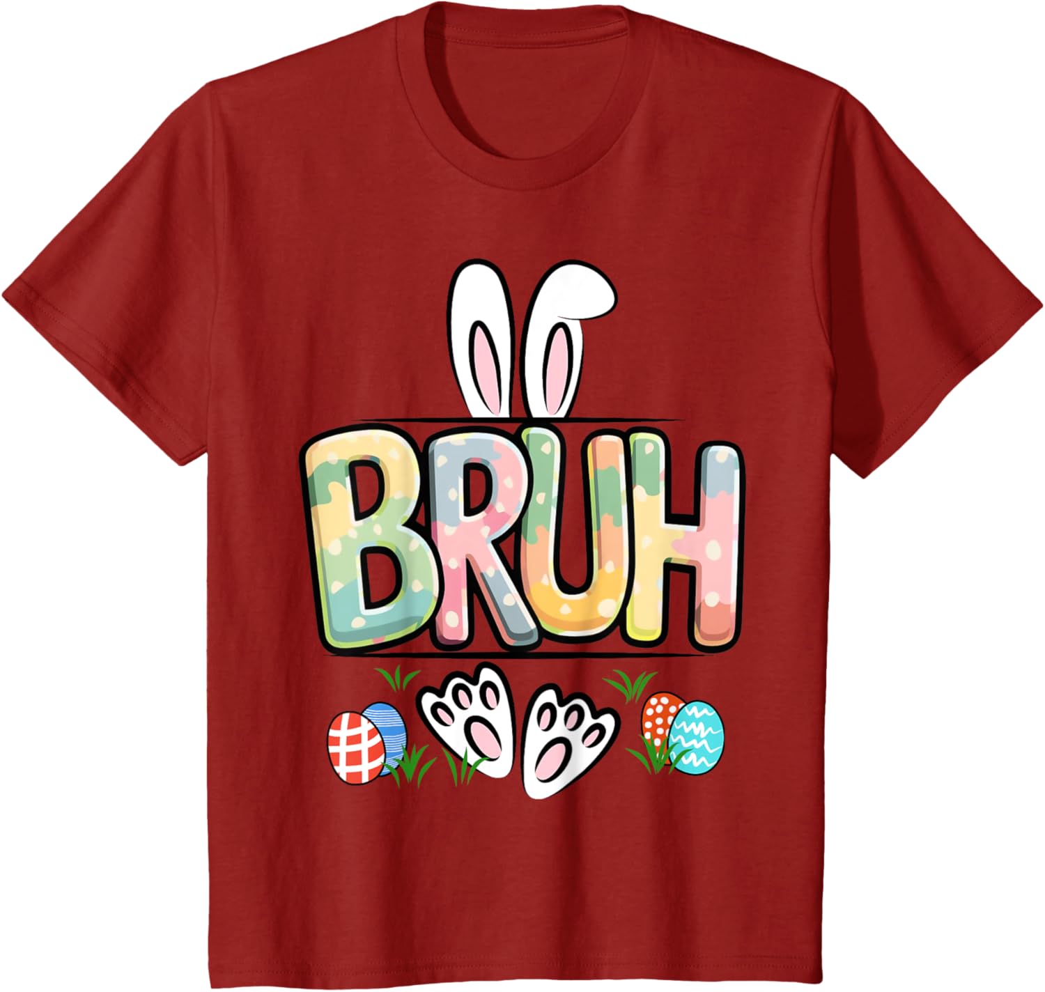 Funny Easter Bruh Meme Happy Easter Day Bunny Eggs Boy Girl T-Shirt