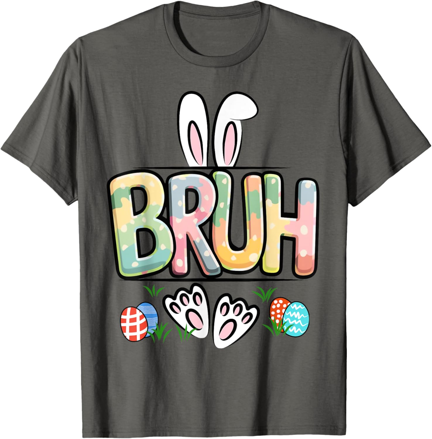 Funny Easter Bruh Meme Happy Easter Day Bunny Eggs Boy Girl T-Shirt