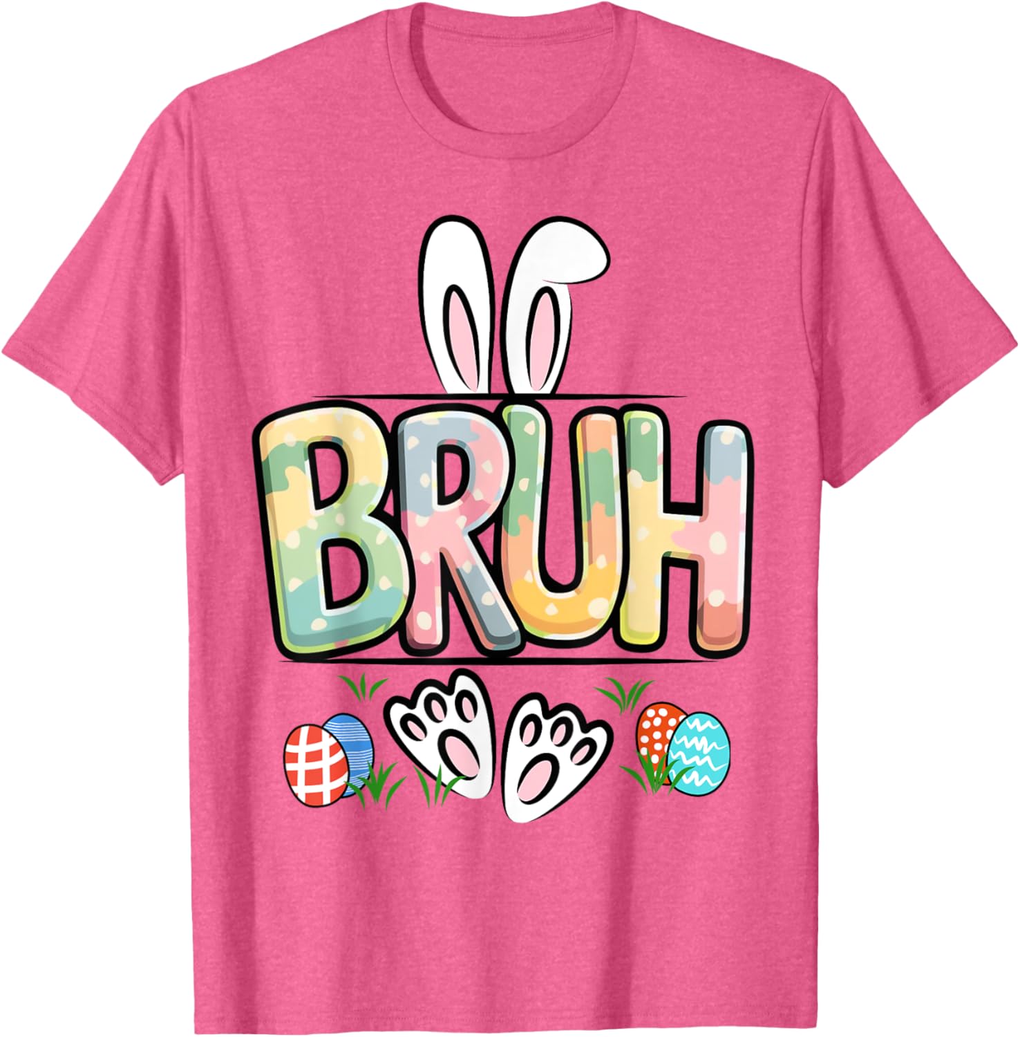 Funny Easter Bruh Meme Happy Easter Day Bunny Eggs Boy Girl T-Shirt