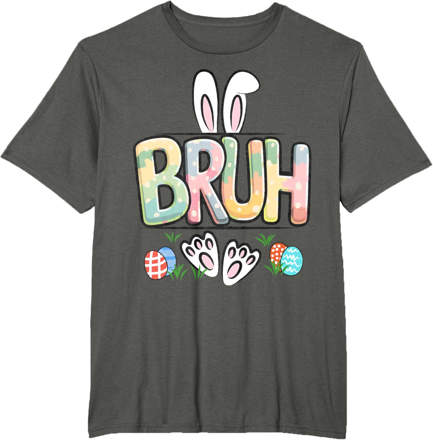 Funny Easter Bruh Meme Happy Easter Day Bunny Eggs Boy Girl T-Shirt