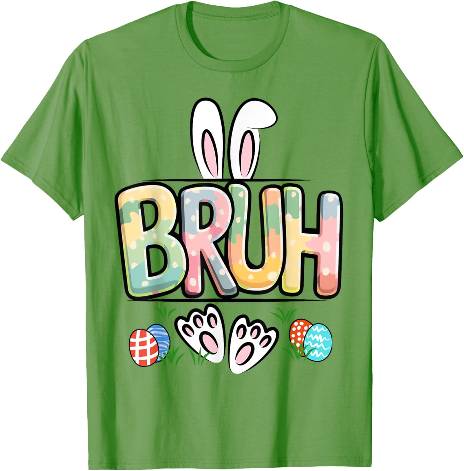 Funny Easter Bruh Meme Happy Easter Day Bunny Eggs Boy Girl T-Shirt