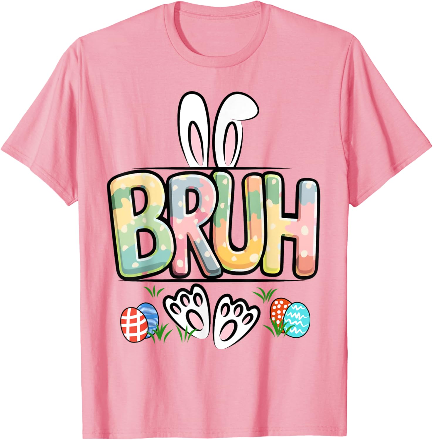 Funny Easter Bruh Meme Happy Easter Day Bunny Eggs Boy Girl T-Shirt