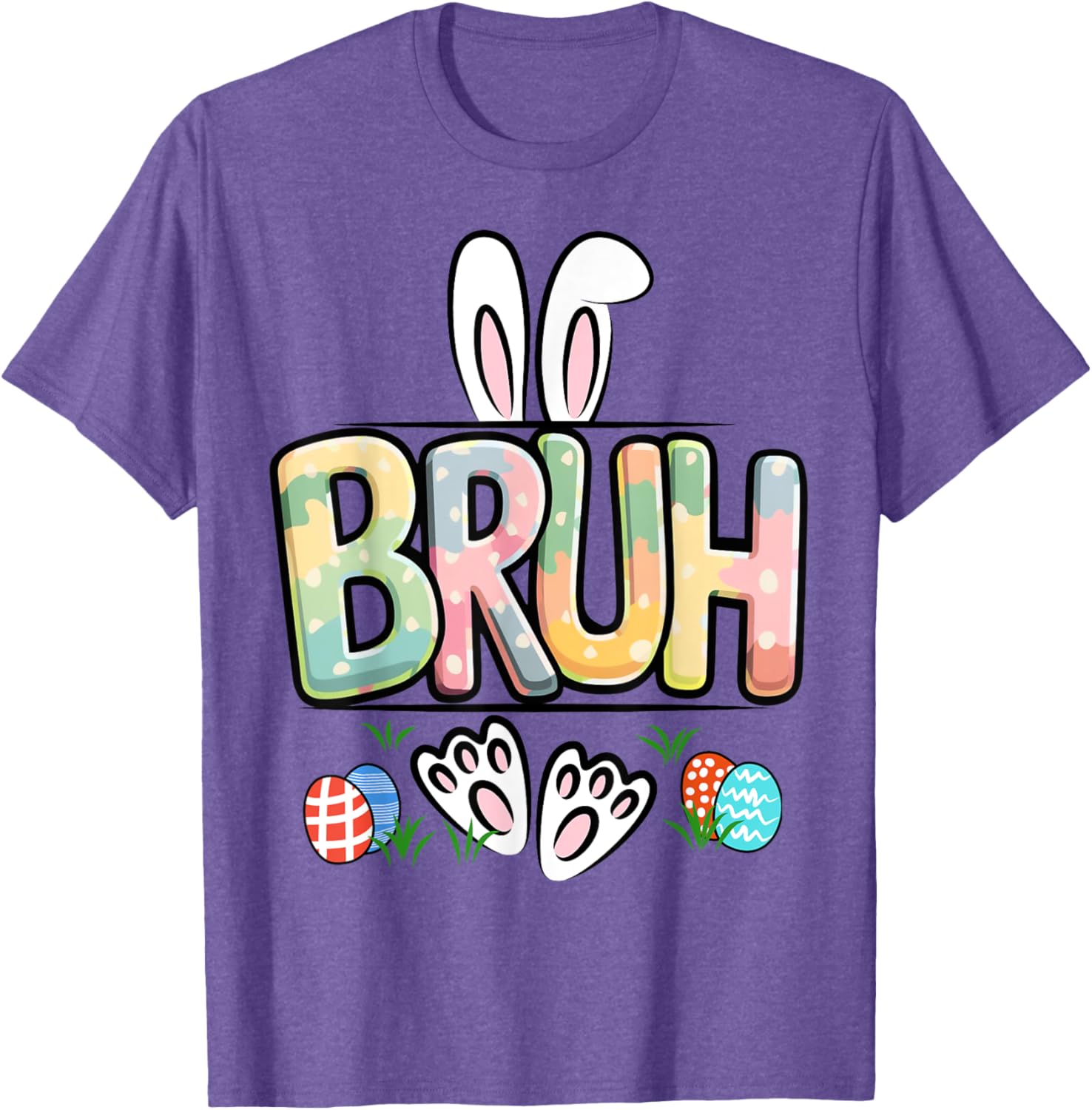 Funny Easter Bruh Meme Happy Easter Day Bunny Eggs Boy Girl T-Shirt