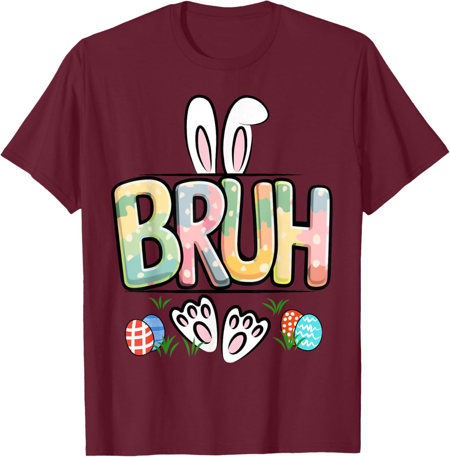 Funny Easter Bruh Meme Happy Easter Day Bunny Eggs Boy Girl T-Shirt