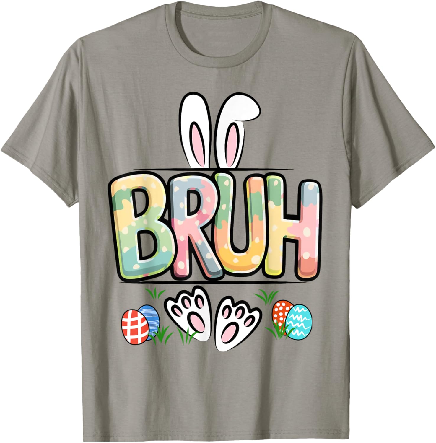 Funny Easter Bruh Meme Happy Easter Day Bunny Eggs Boy Girl T-Shirt