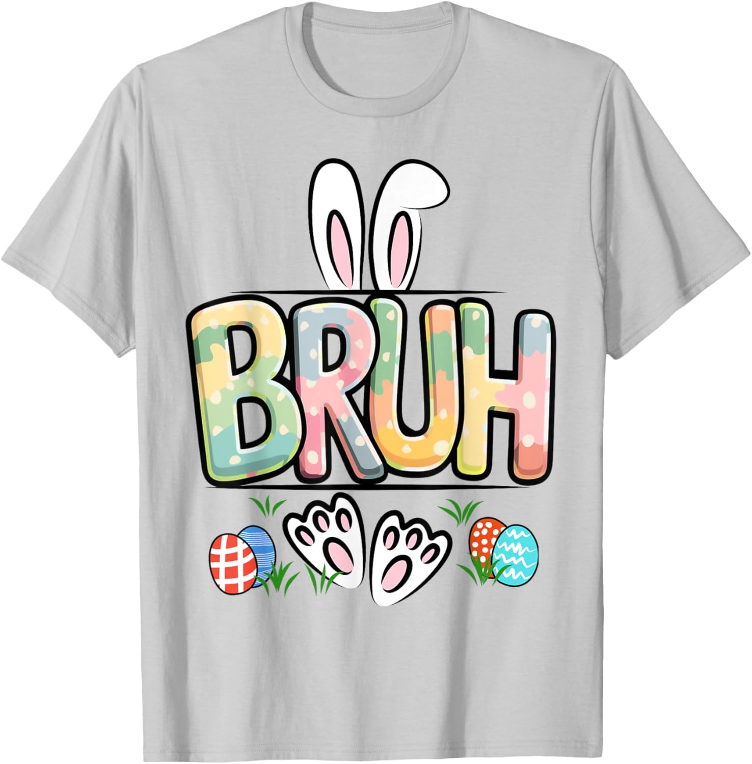 Funny Easter Bruh Meme Happy Easter Day Bunny Eggs Boy Girl T-Shirt