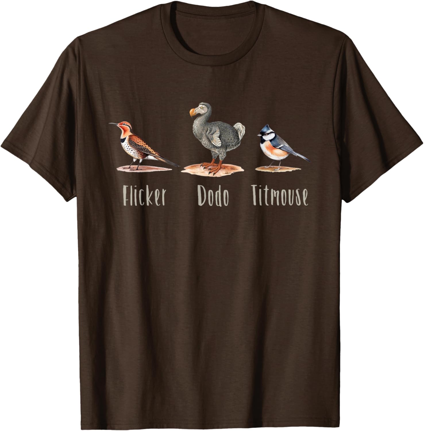 Funny Flicker Dodo Titmouse Bird Watch Nature Lover T-Shirt