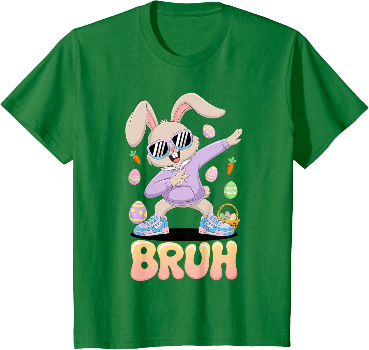 Funny Hip Easter Bunny Bruh Aesthetic Spring Look for kids T-Shirt