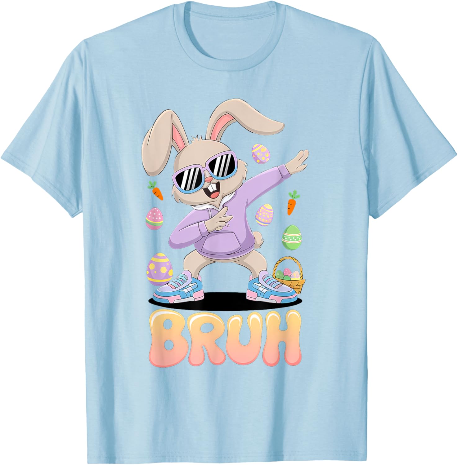 Funny Hip Easter Bunny Bruh Aesthetic Spring Look for kids T-Shirt