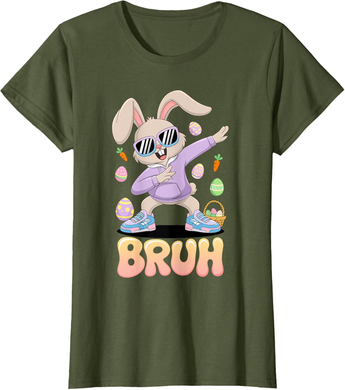 Funny Hip Easter Bunny Bruh Aesthetic Spring Look for kids T-Shirt