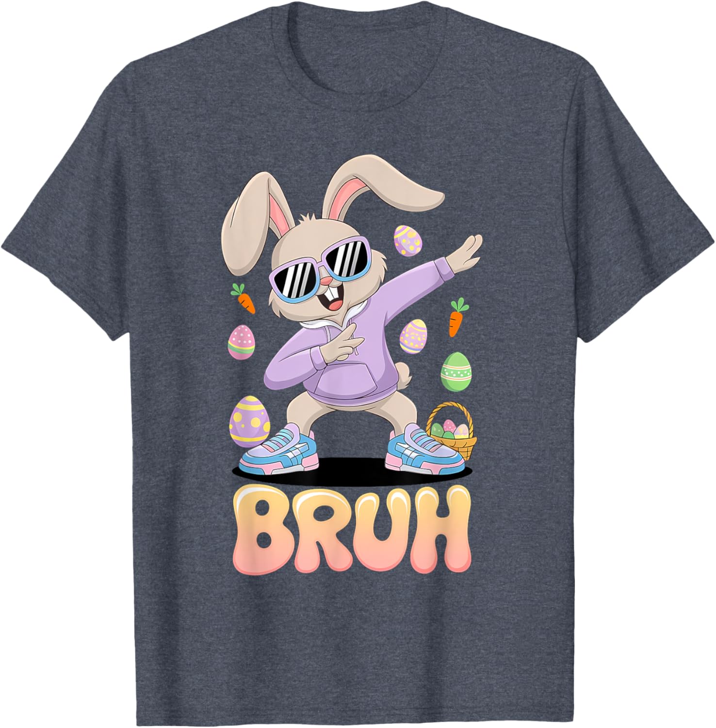 Funny Hip Easter Bunny Bruh Aesthetic Spring Look for kids T-Shirt