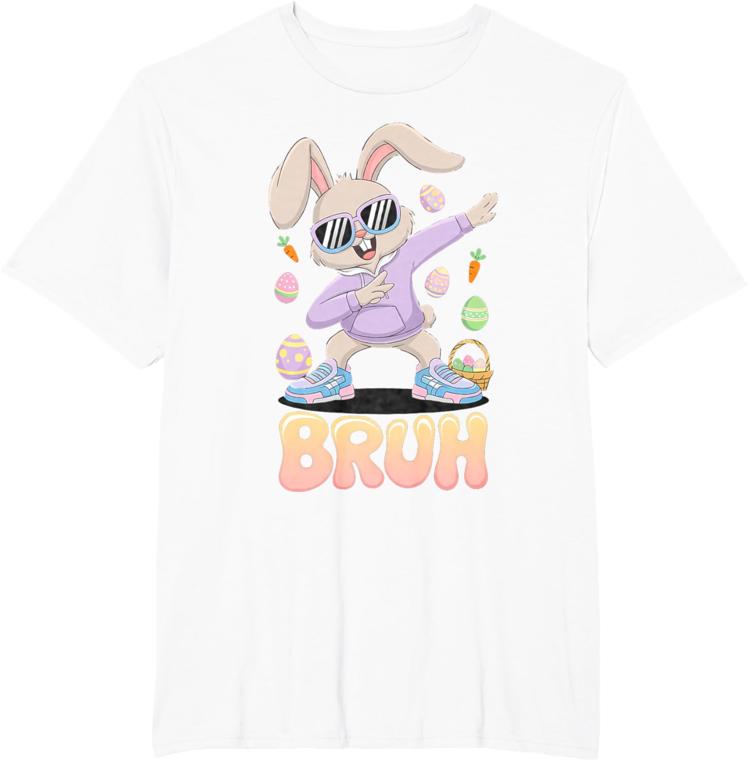 Funny Hip Easter Bunny Bruh Aesthetic Spring Look for kids T-Shirt