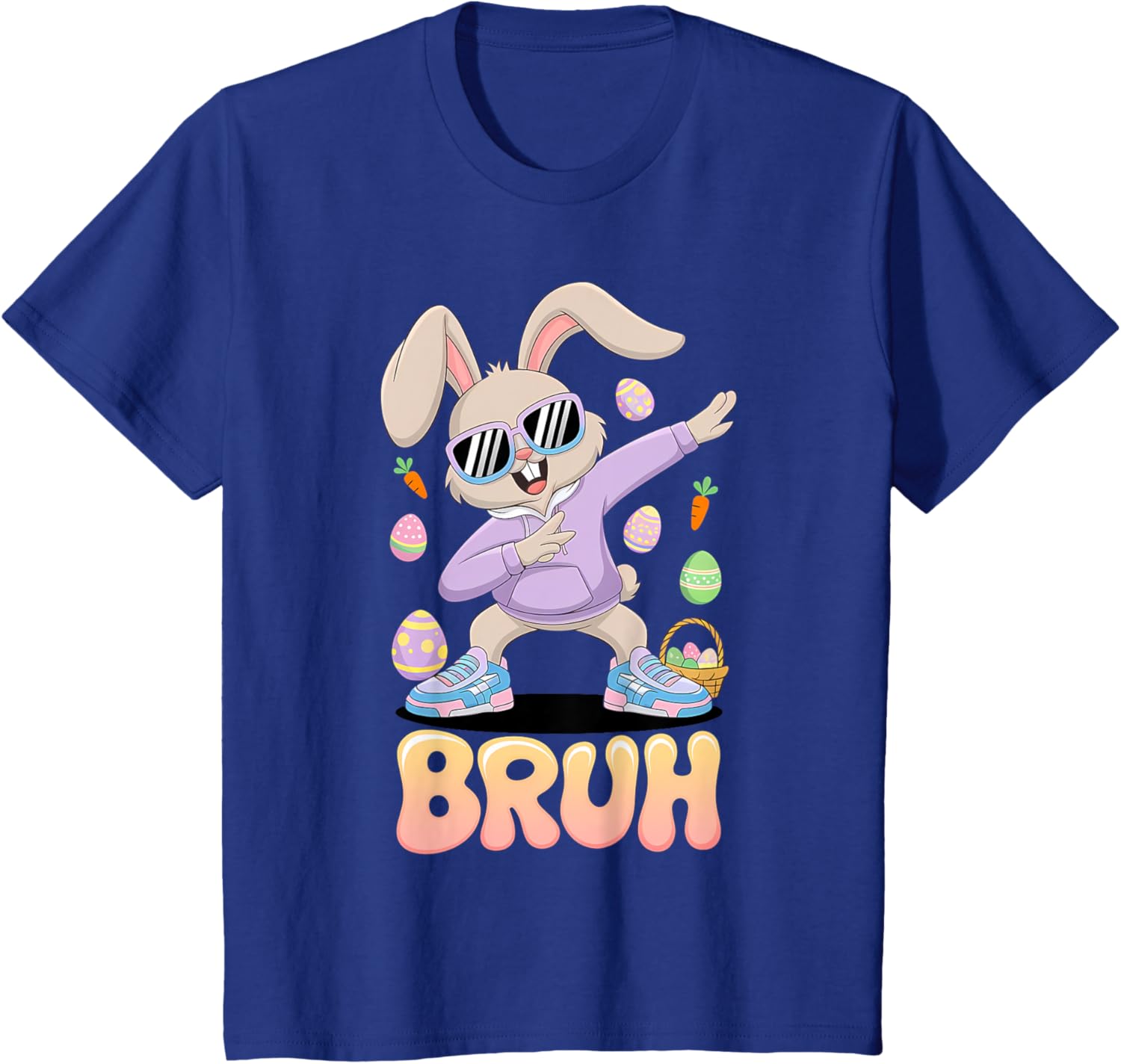 Funny Hip Easter Bunny Bruh Aesthetic Spring Look for kids T-Shirt