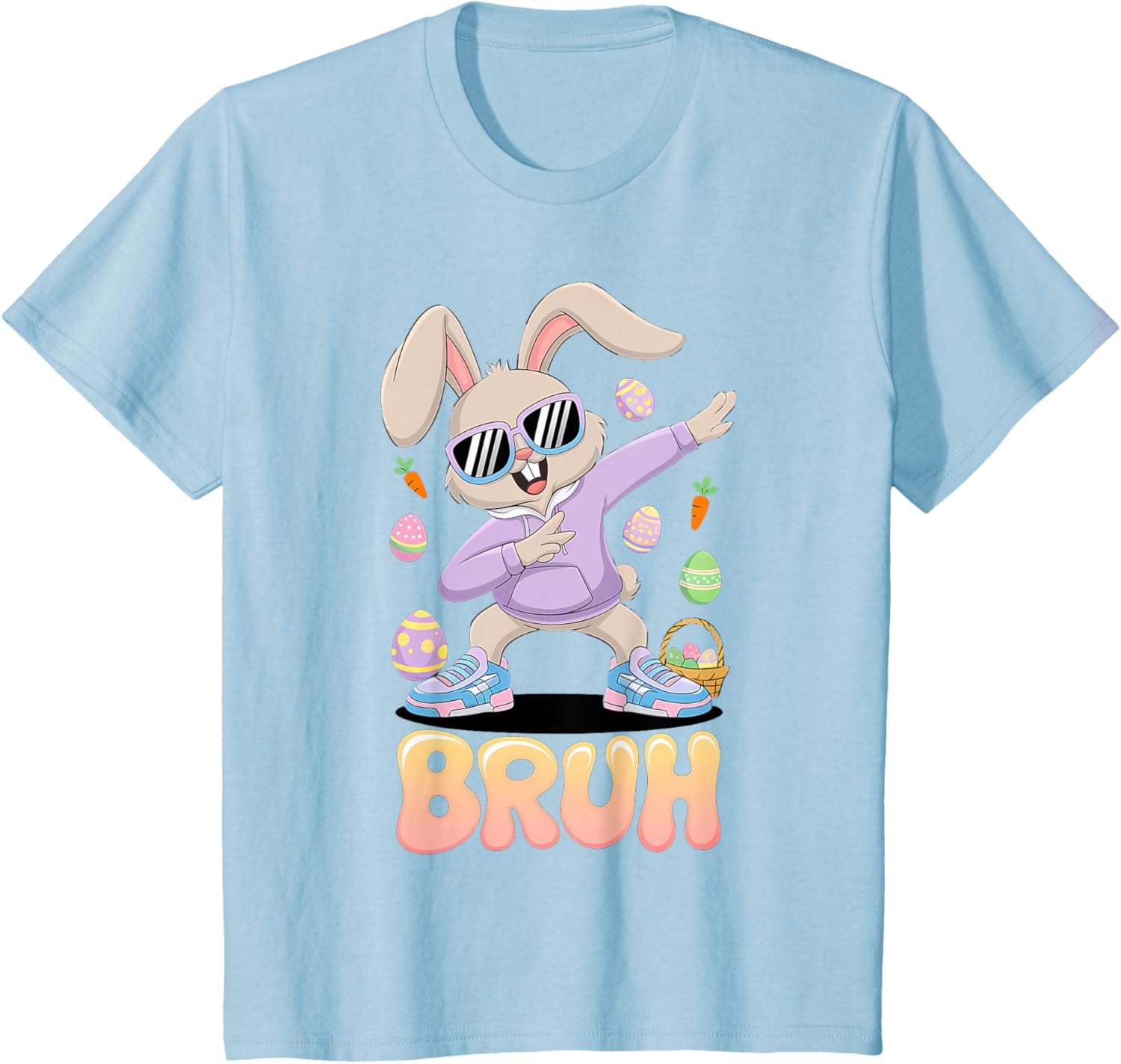 Funny Hip Easter Bunny Bruh Aesthetic Spring Look for kids T-Shirt