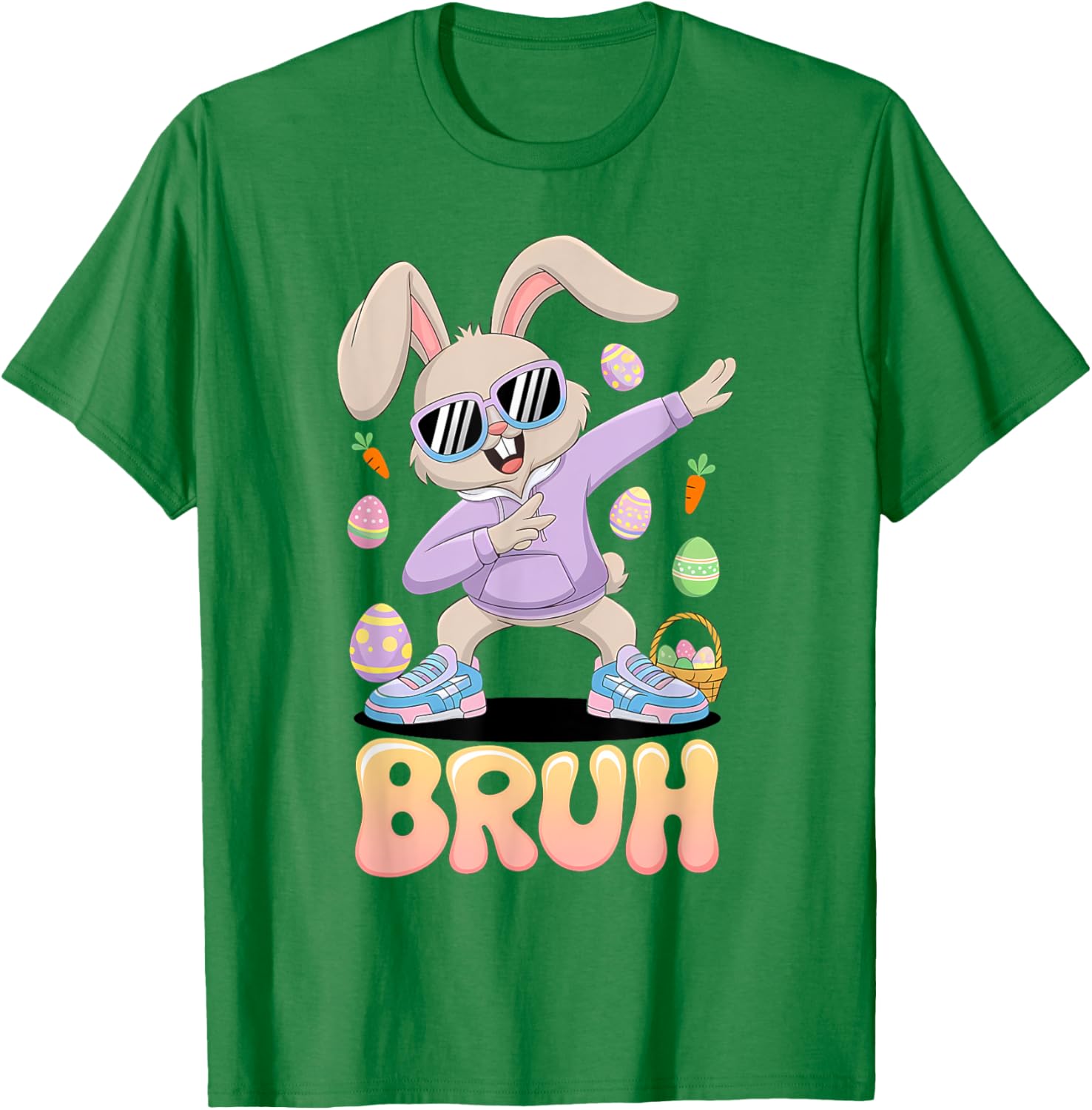 Funny Hip Easter Bunny Bruh Aesthetic Spring Look for kids T-Shirt