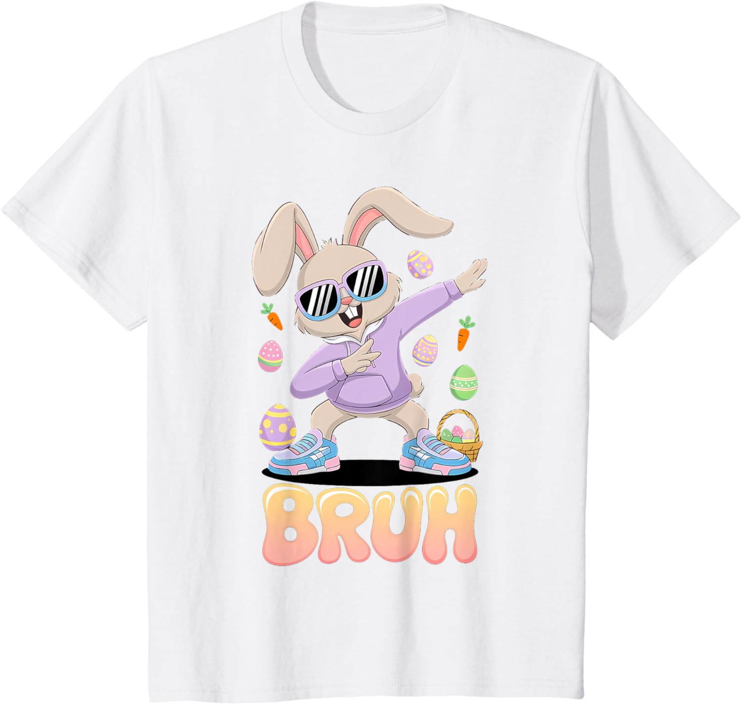 Funny Hip Easter Bunny Bruh Aesthetic Spring Look for kids T-Shirt