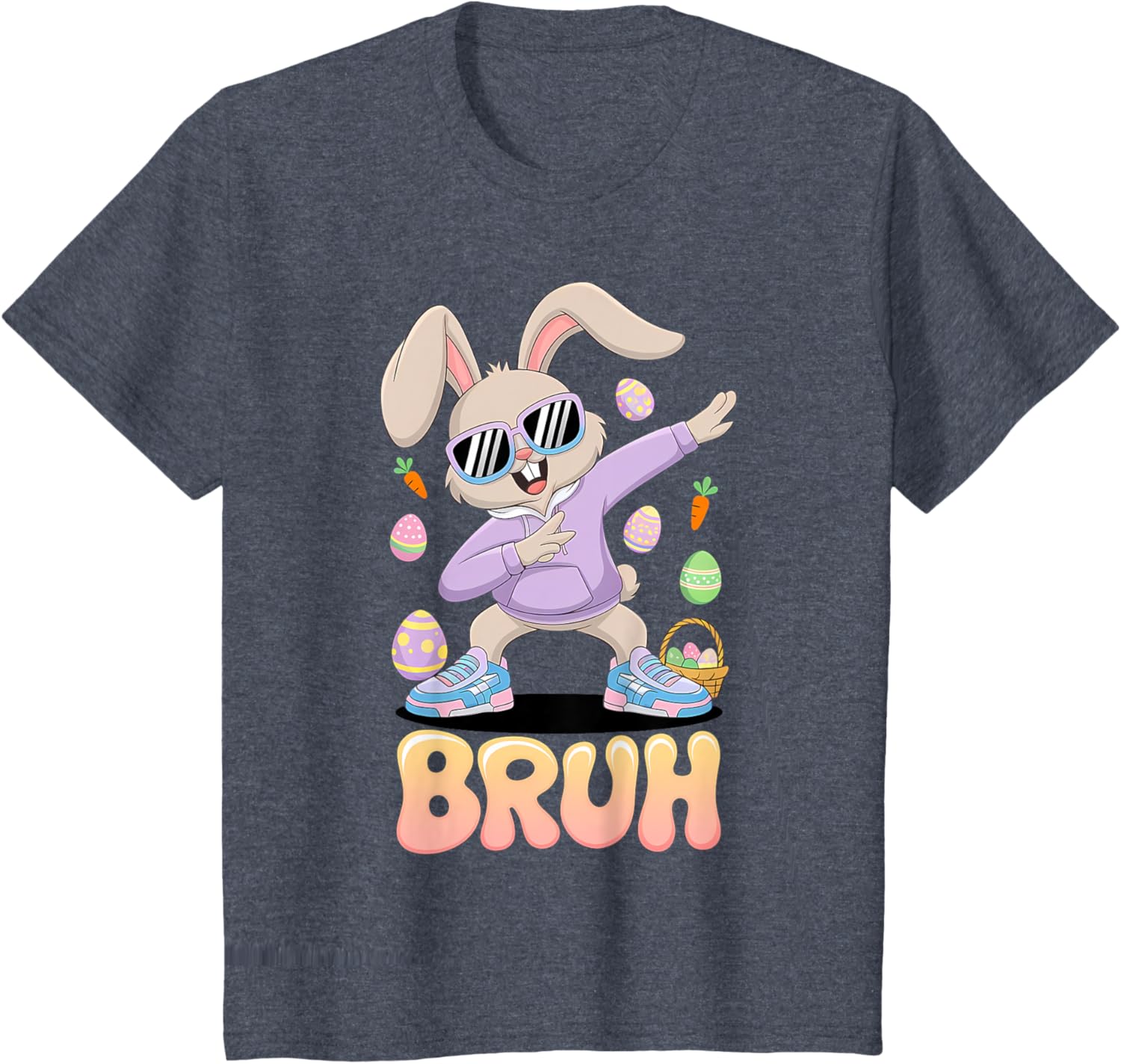 Funny Hip Easter Bunny Bruh Aesthetic Spring Look for kids T-Shirt