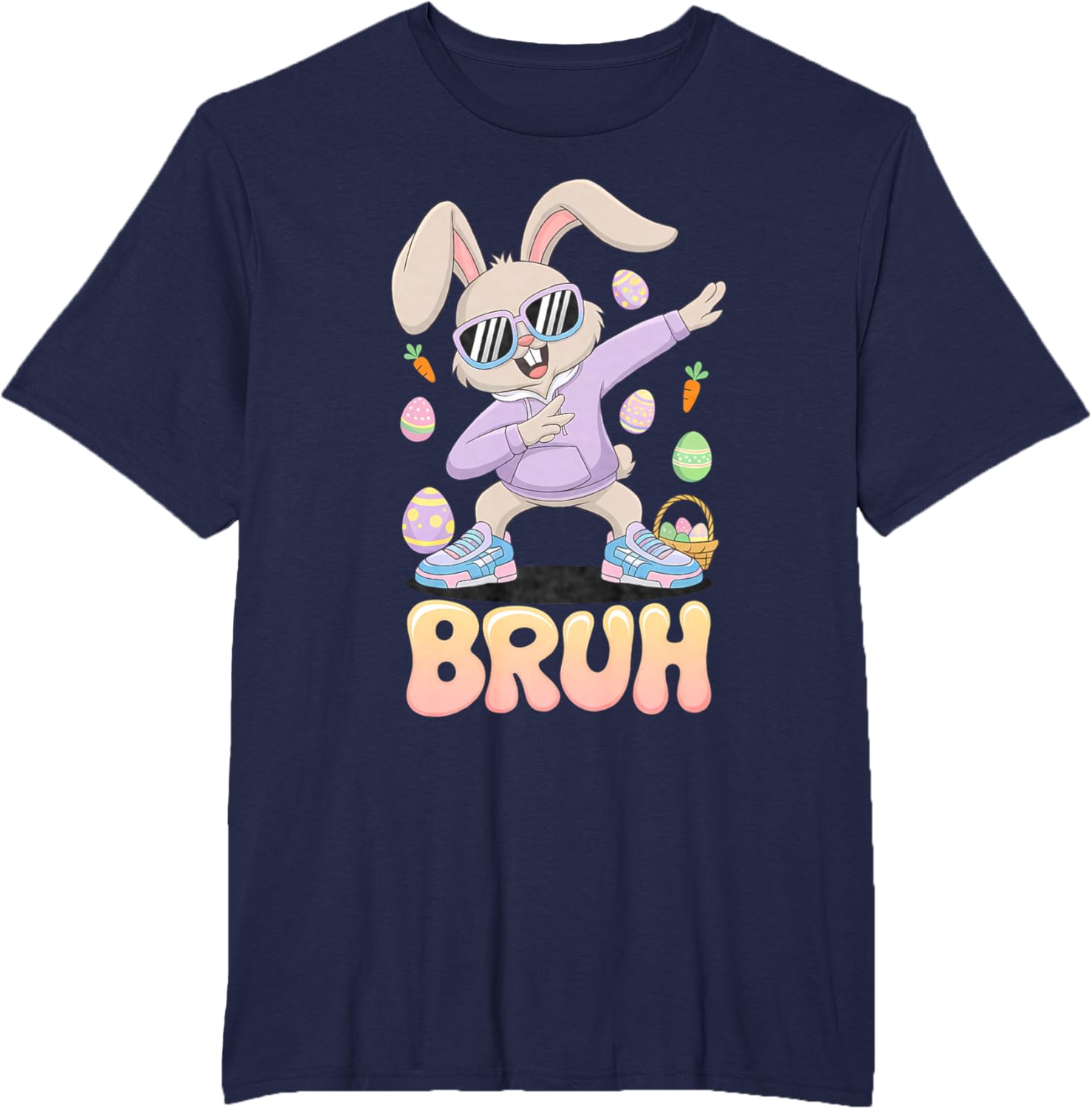 Funny Hip Easter Bunny Bruh Aesthetic Spring Look for kids T-Shirt