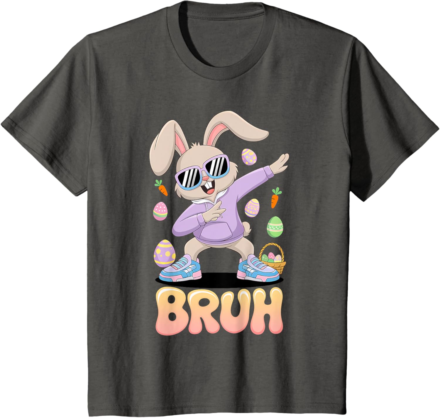 Funny Hip Easter Bunny Bruh Aesthetic Spring Look for kids T-Shirt