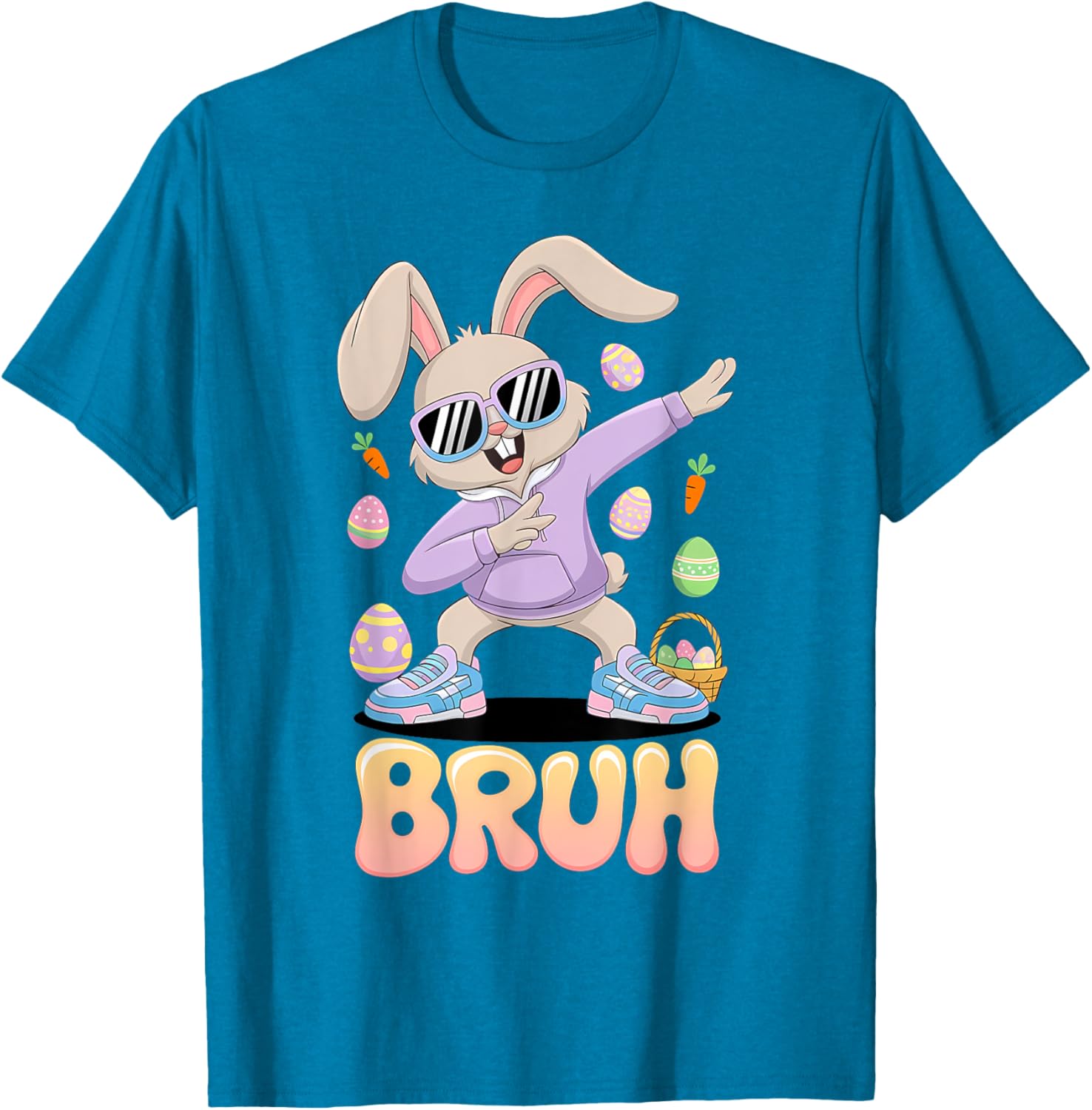 Funny Hip Easter Bunny Bruh Aesthetic Spring Look for kids T-Shirt