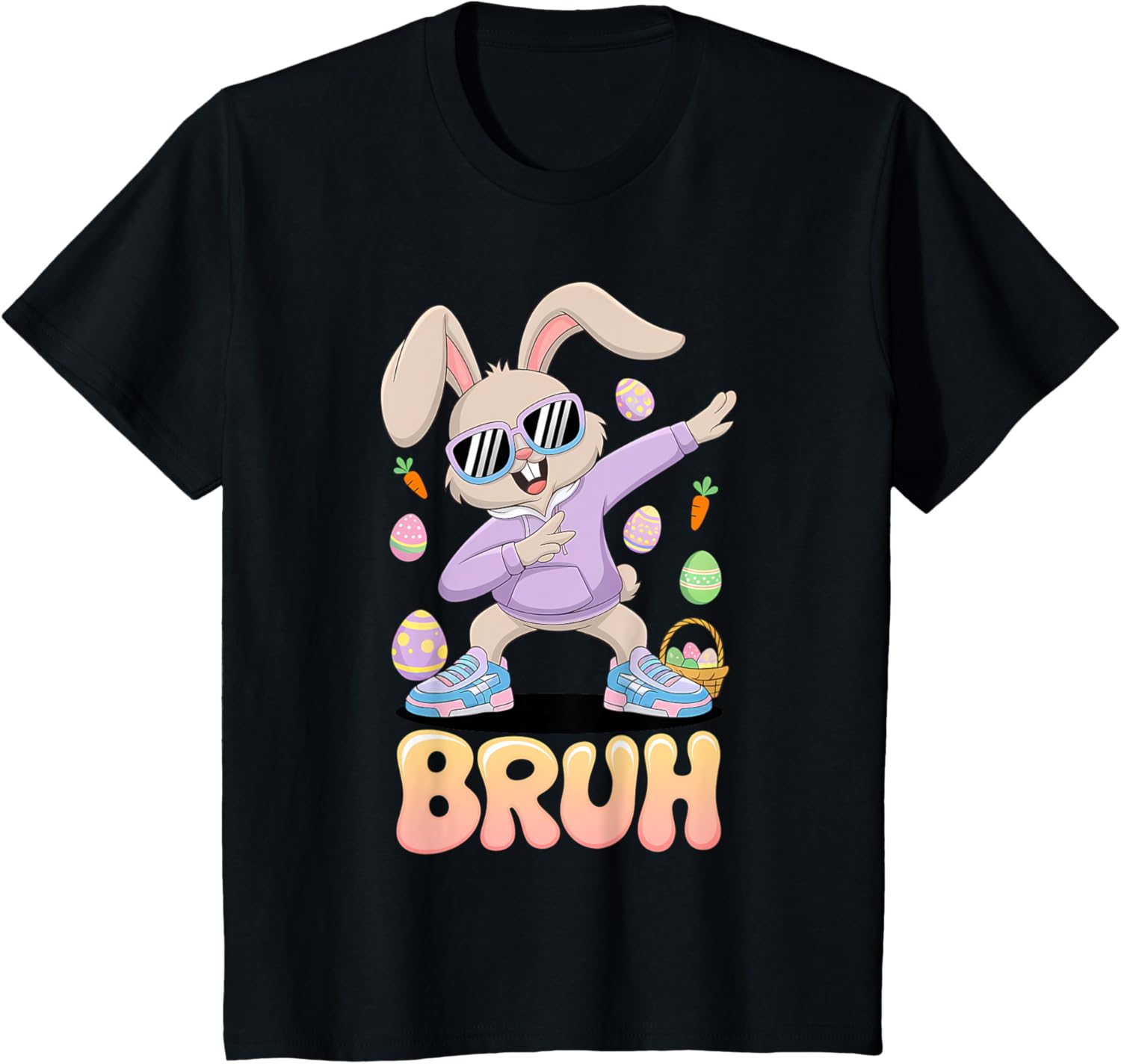 Funny Hip Easter Bunny Bruh Aesthetic Spring Look for kids T-Shirt