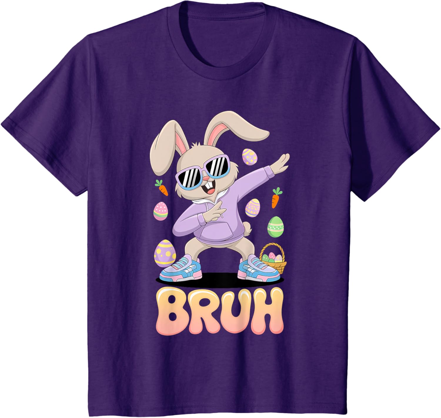 Funny Hip Easter Bunny Bruh Aesthetic Spring Look for kids T-Shirt