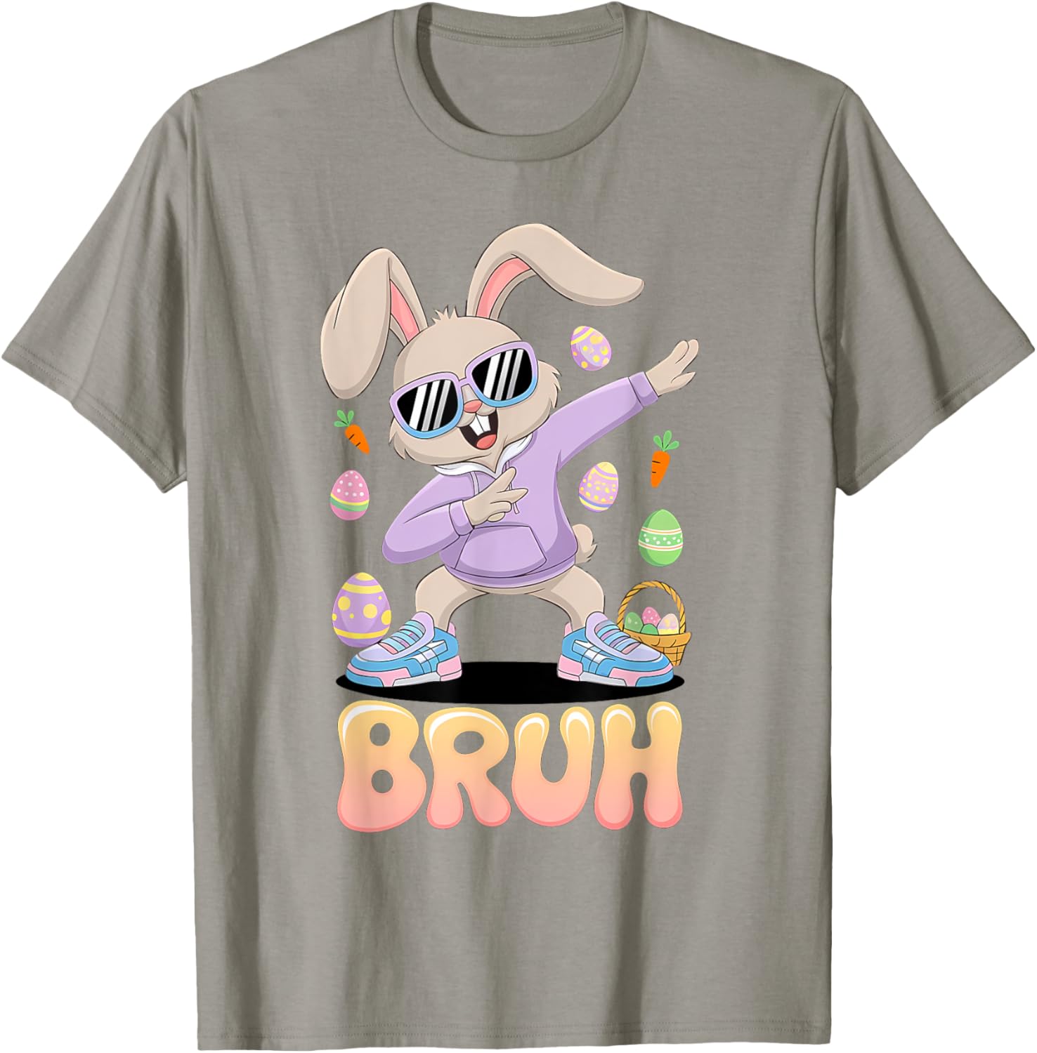 Funny Hip Easter Bunny Bruh Aesthetic Spring Look for kids T-Shirt