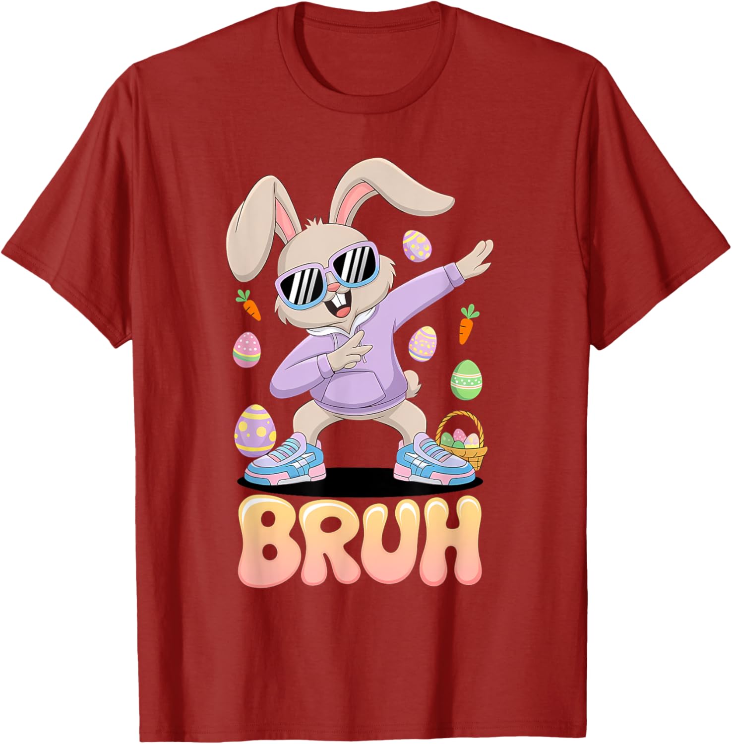 Funny Hip Easter Bunny Bruh Aesthetic Spring Look for kids T-Shirt