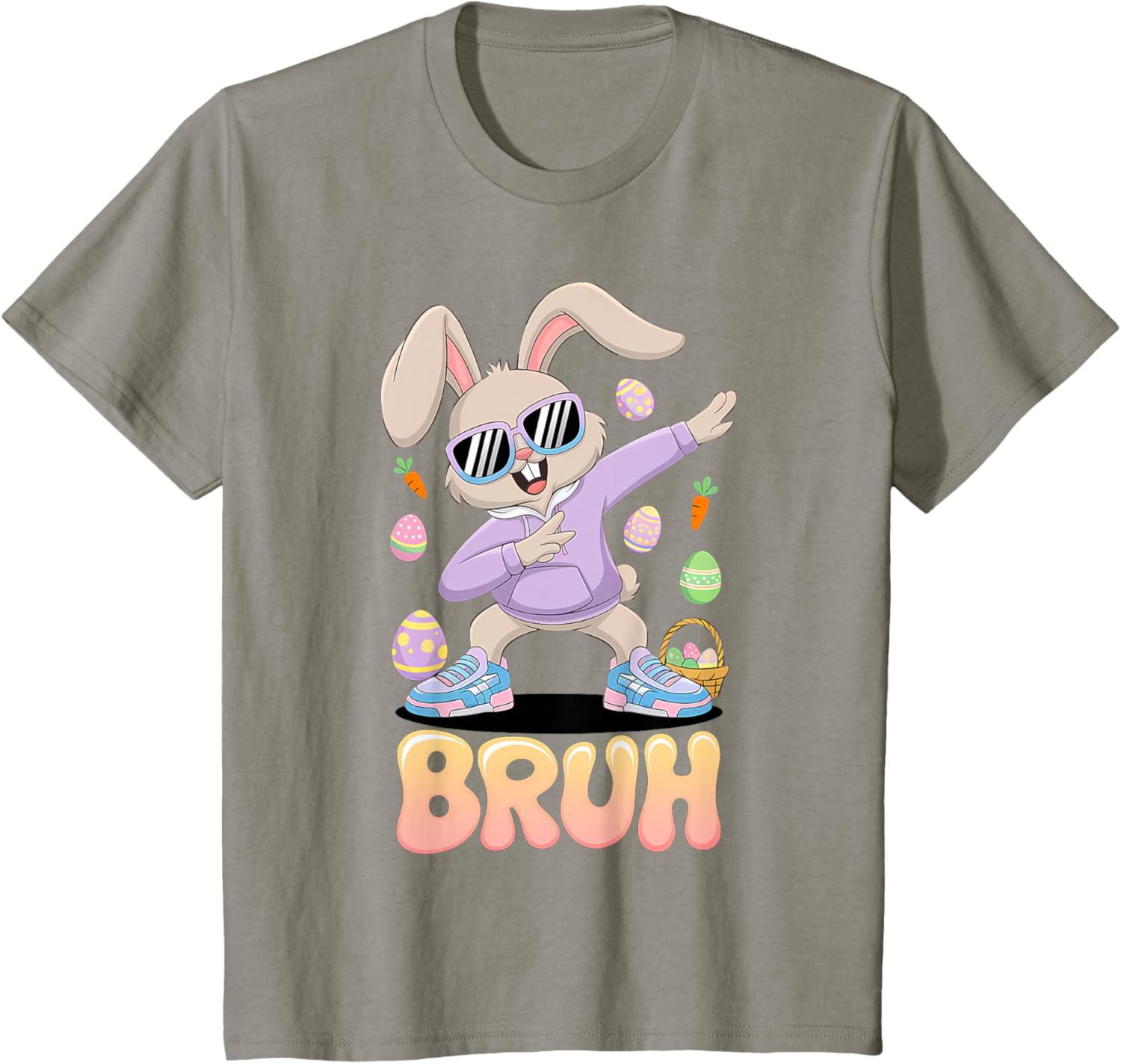 Funny Hip Easter Bunny Bruh Aesthetic Spring Look for kids T-Shirt