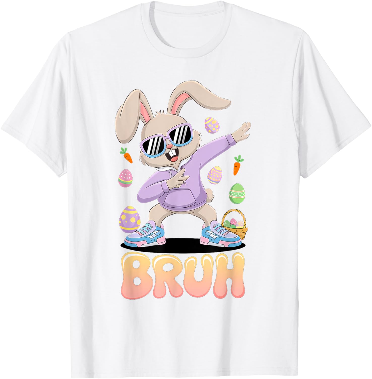 Funny Hip Easter Bunny Bruh Aesthetic Spring Look for kids T-Shirt