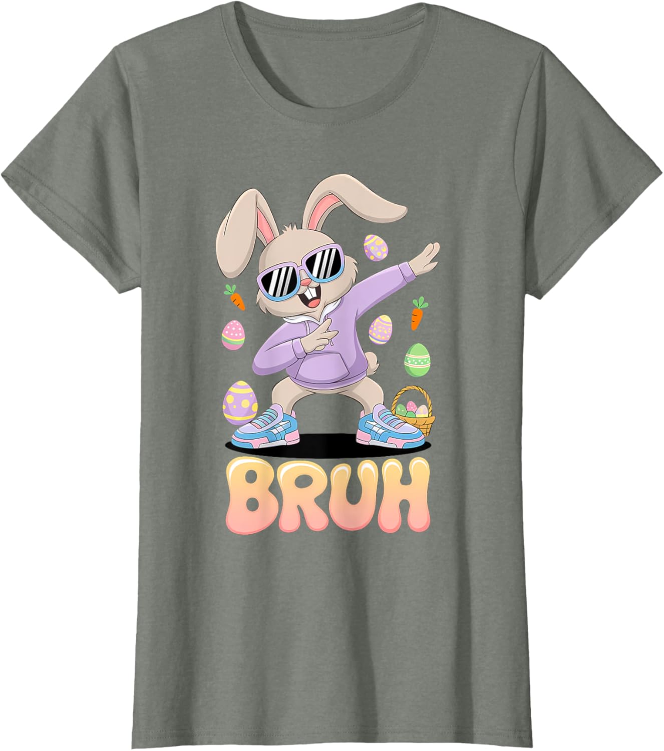 Funny Hip Easter Bunny Bruh Aesthetic Spring Look for kids T-Shirt