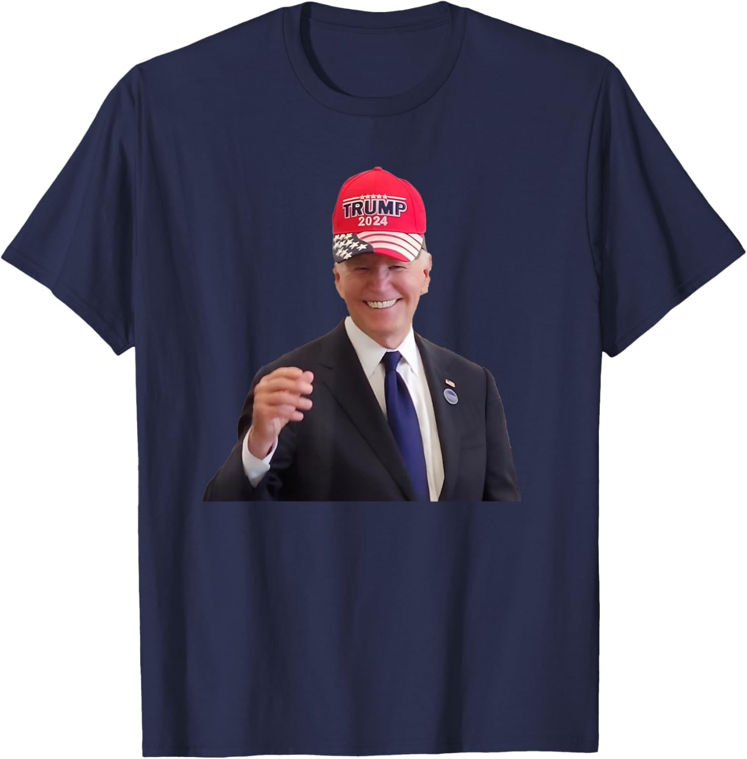 Funny Joe Biden Dons Trump 2024 Cap, Wear a Trump Hat T-Shirt