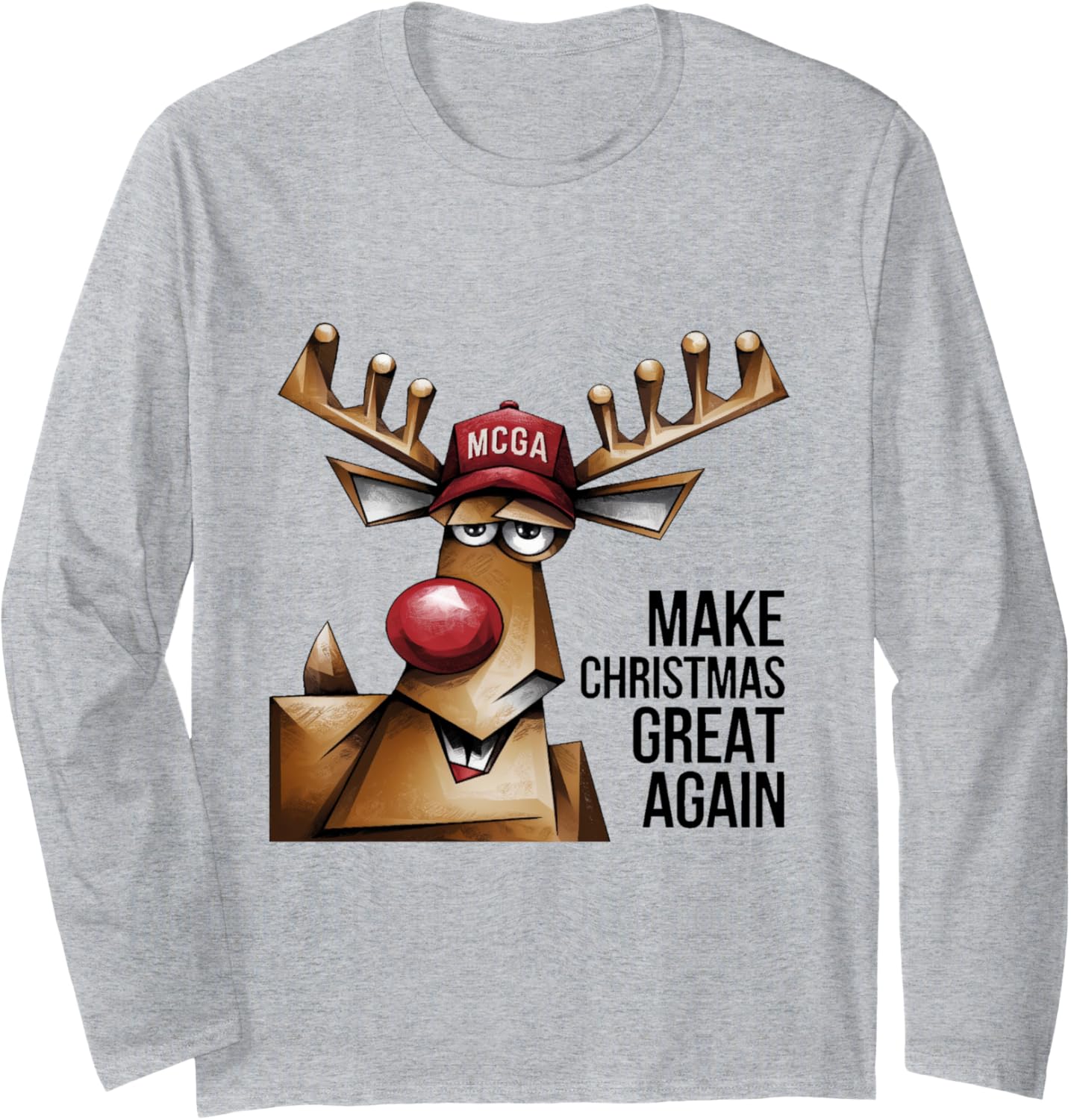 Funny Make Christmas Great Again Reindeer Trump Election Win Long Sleeve T-Shirt