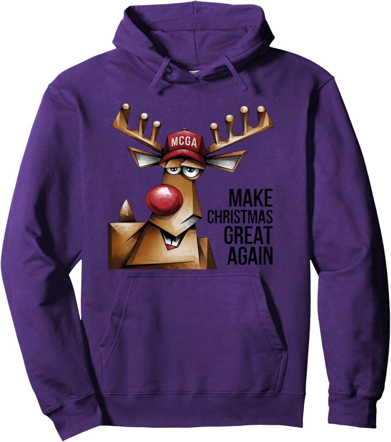 Funny Make Christmas Great Again Reindeer Trump Election Win Pullover Hoodie