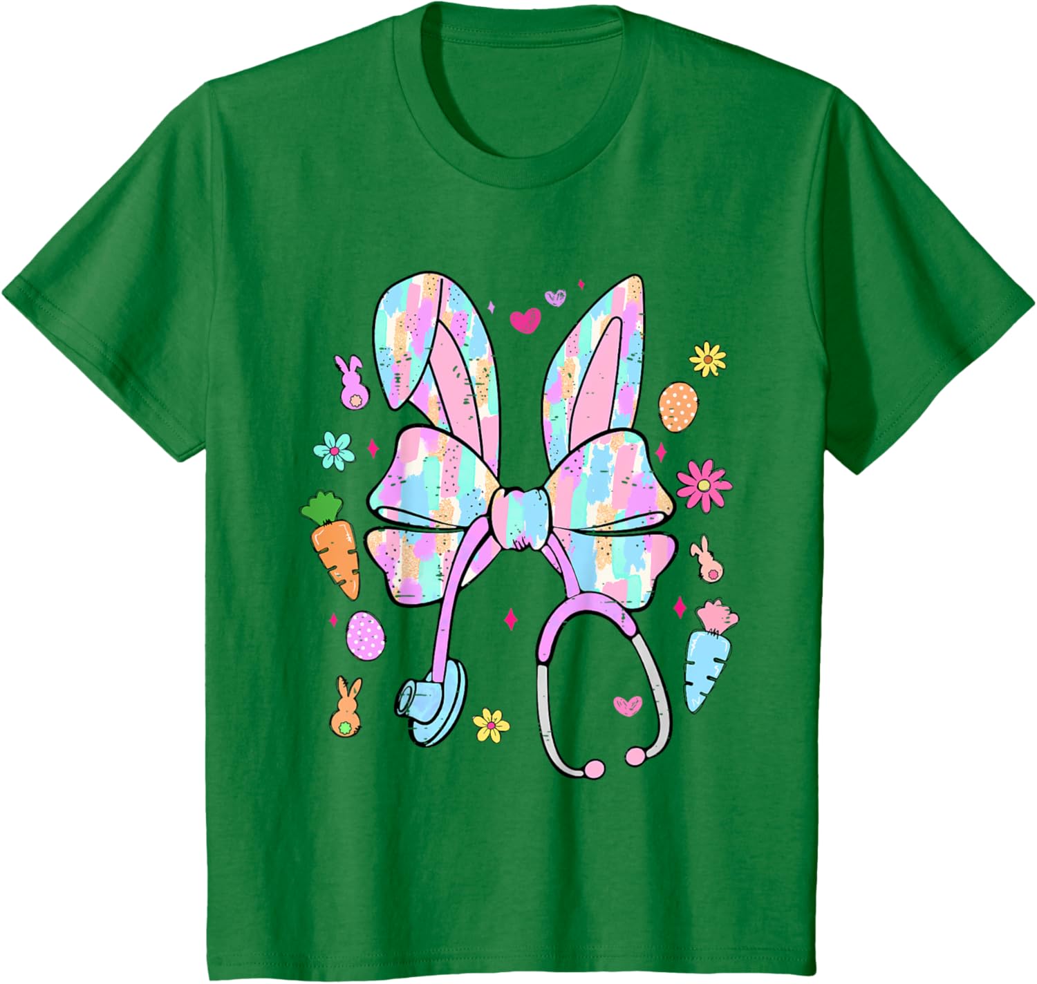 Funny Nurse Easter Day Coquette Bow Stethoscope Bunny Easter T-Shirt