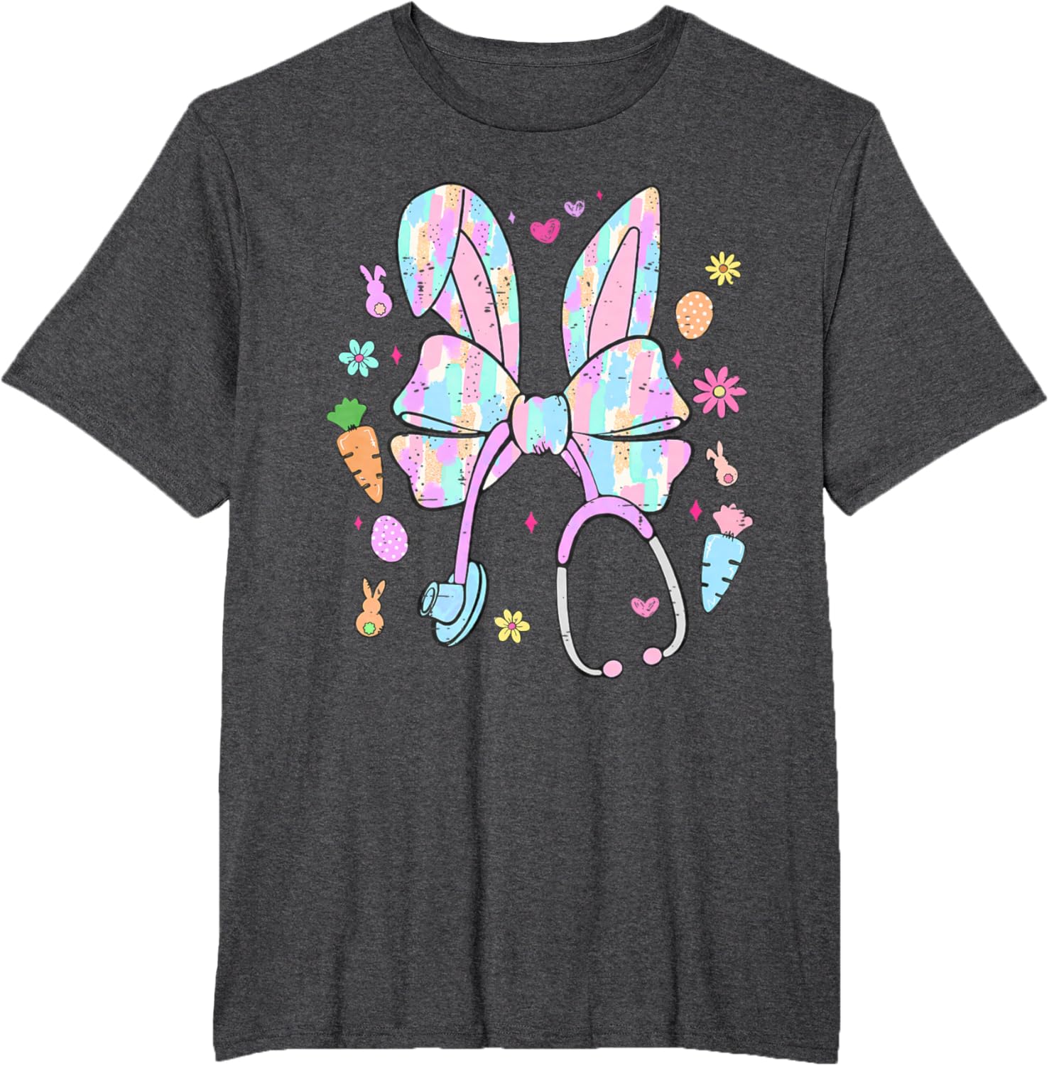 Funny Nurse Easter Day Coquette Bow Stethoscope Bunny Easter T-Shirt