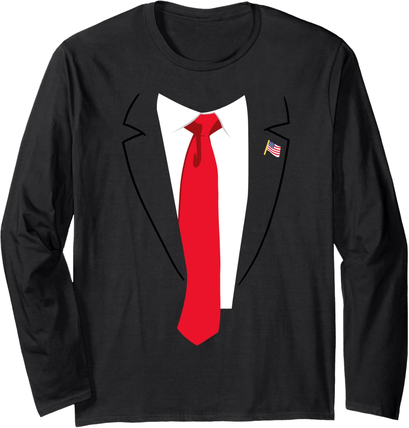 Funny President Trump Suit Instant Costume Long Sleeve T-Shirt